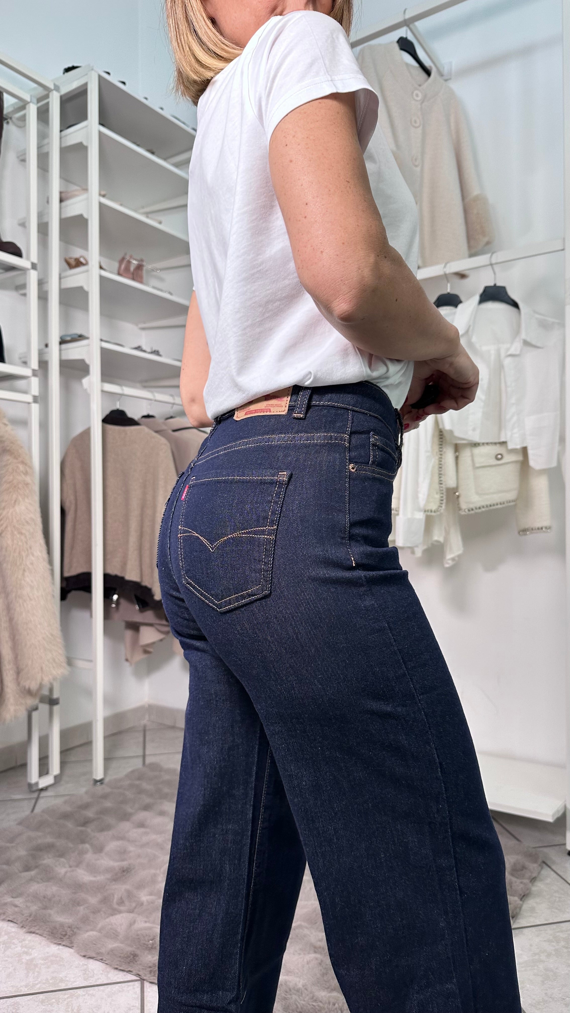 Jeans Wide leg denim scuro estivo