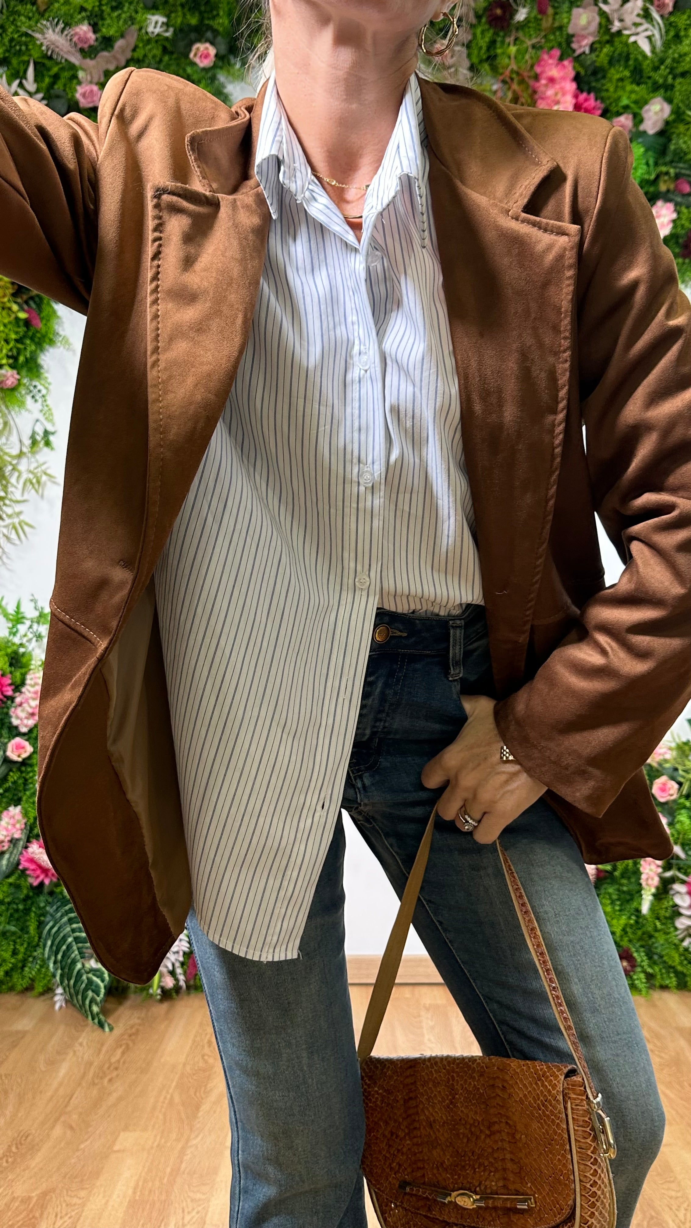 Giacca Scamosciata Cammello