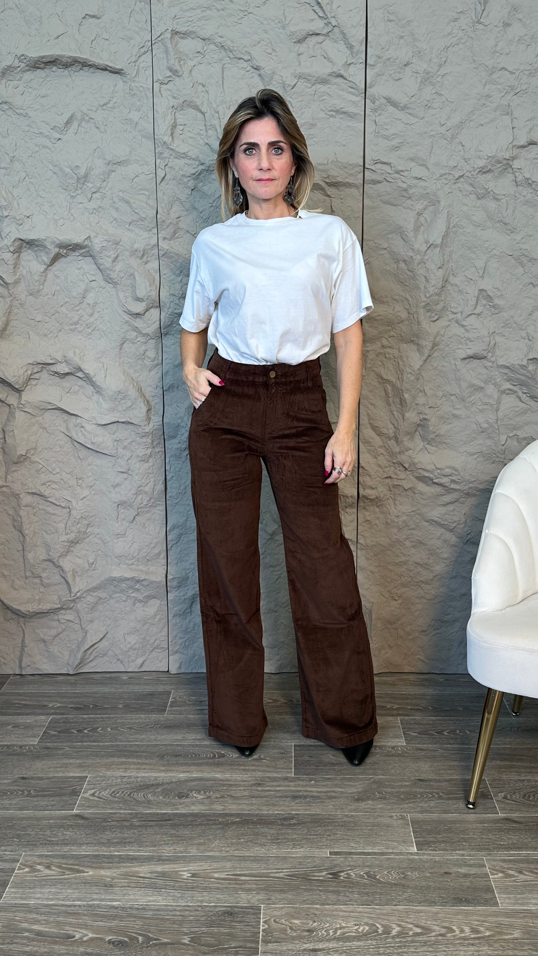 Jeans Palazzo a costine