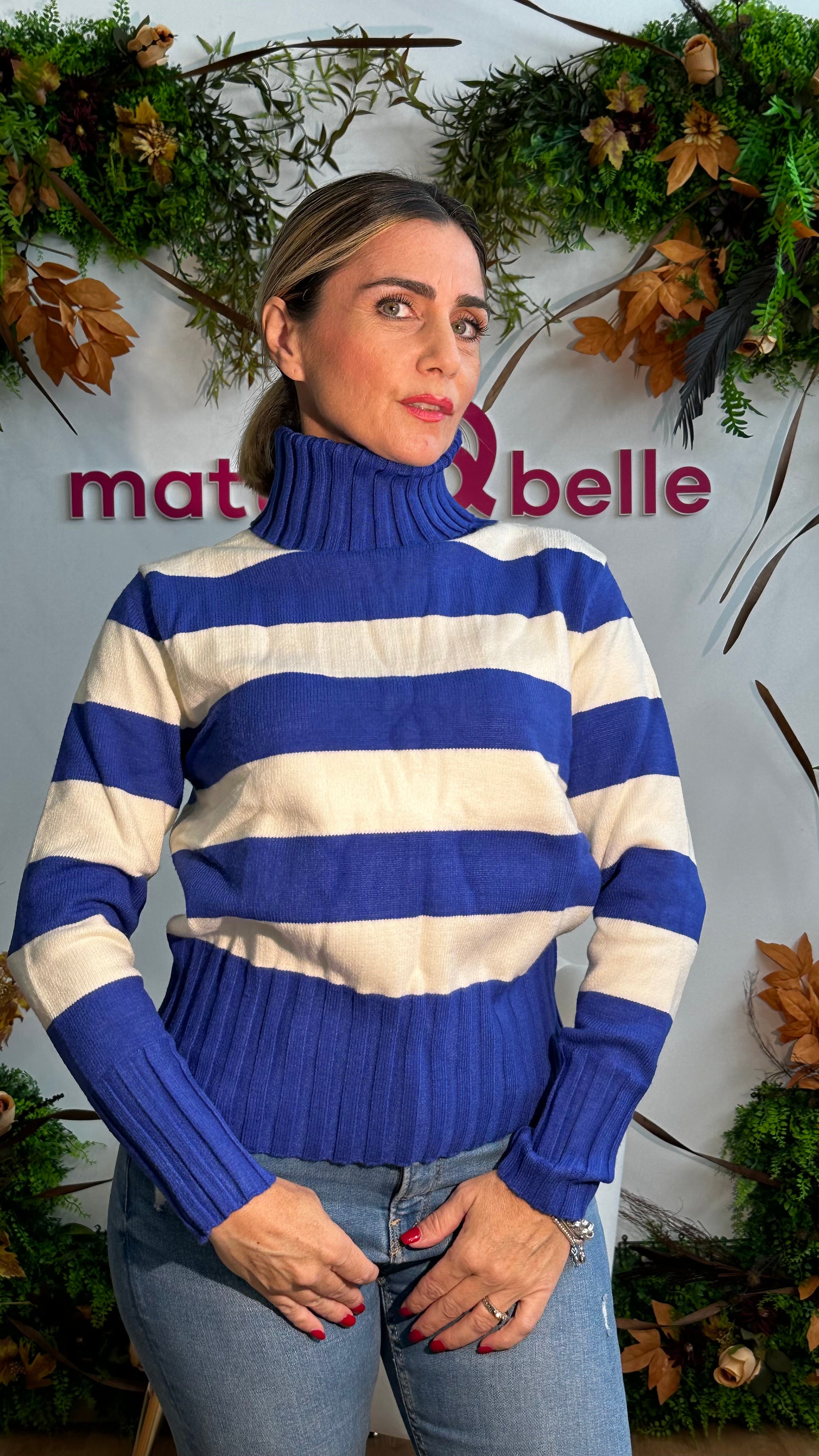 Pull dolcevita righe