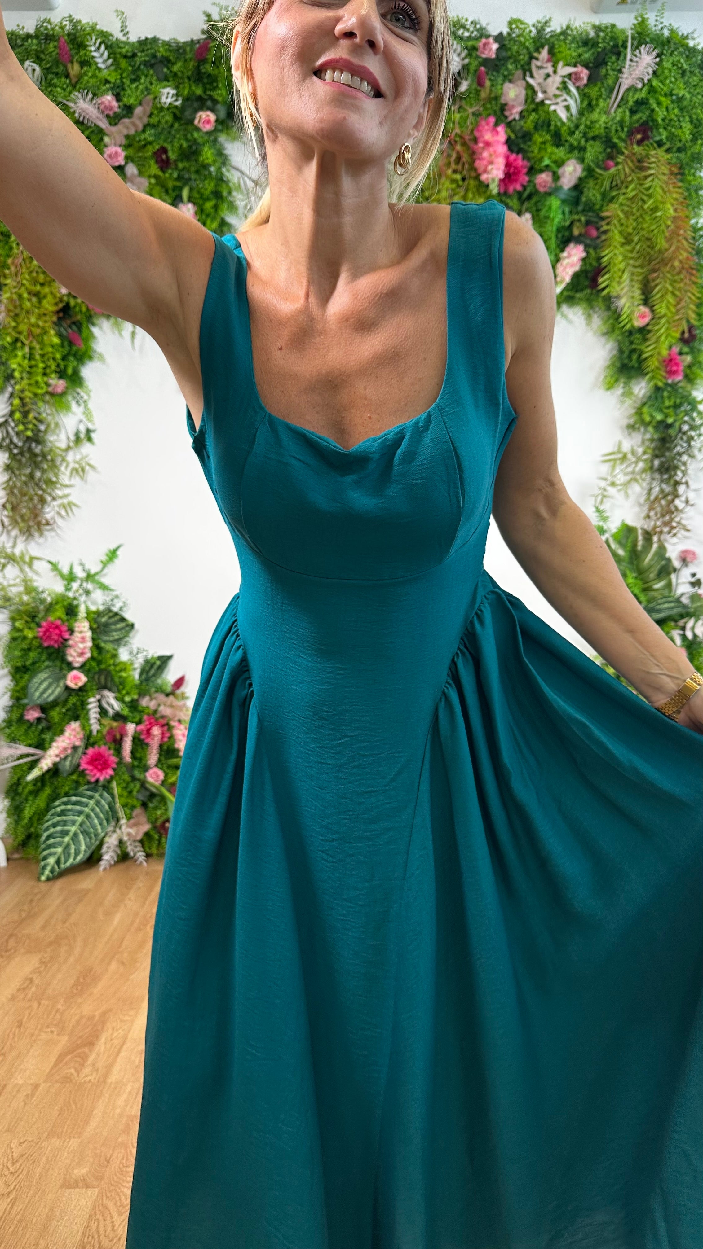 Abito Priscilla  petrolio