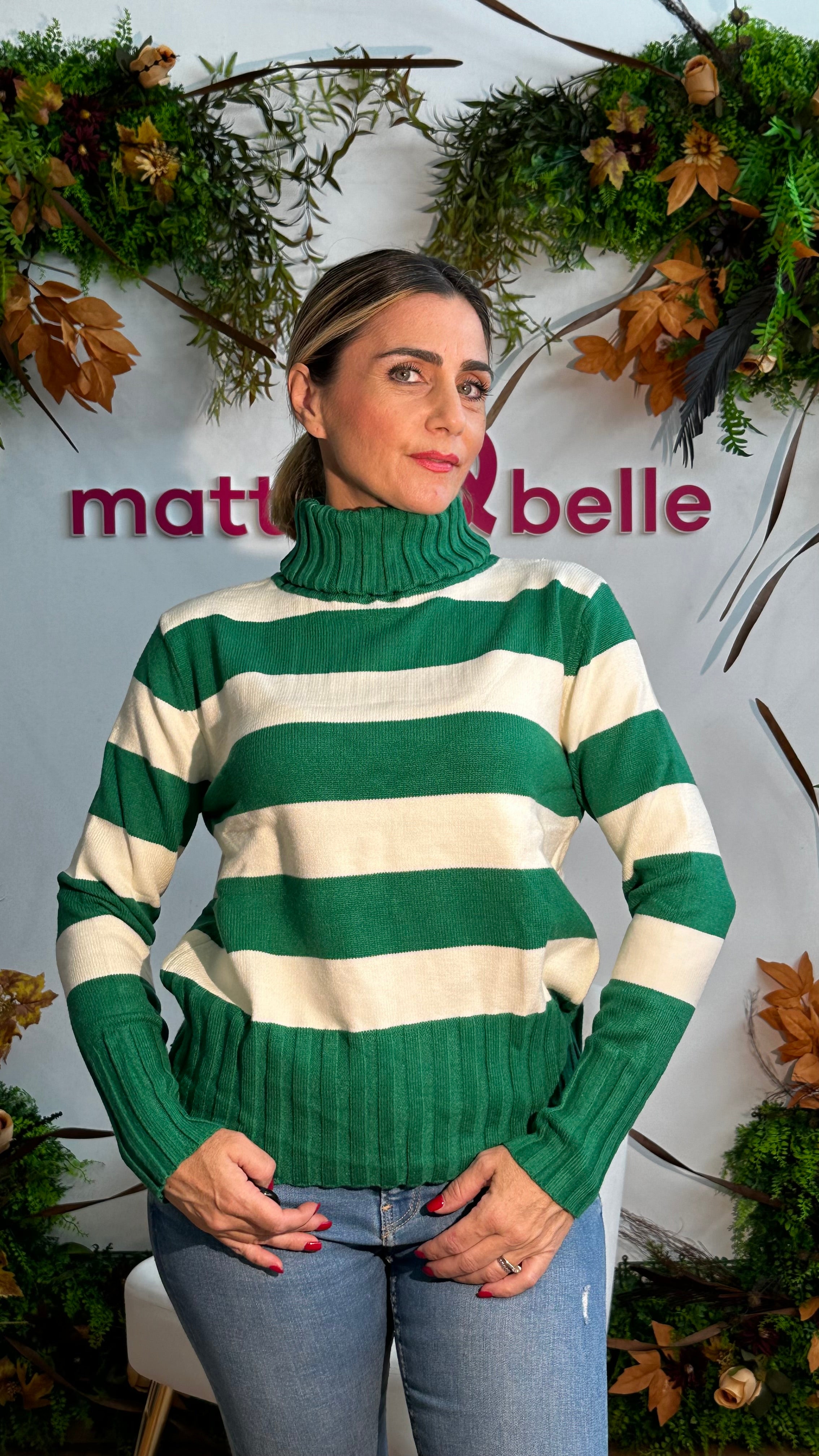 Pull dolcevita righe