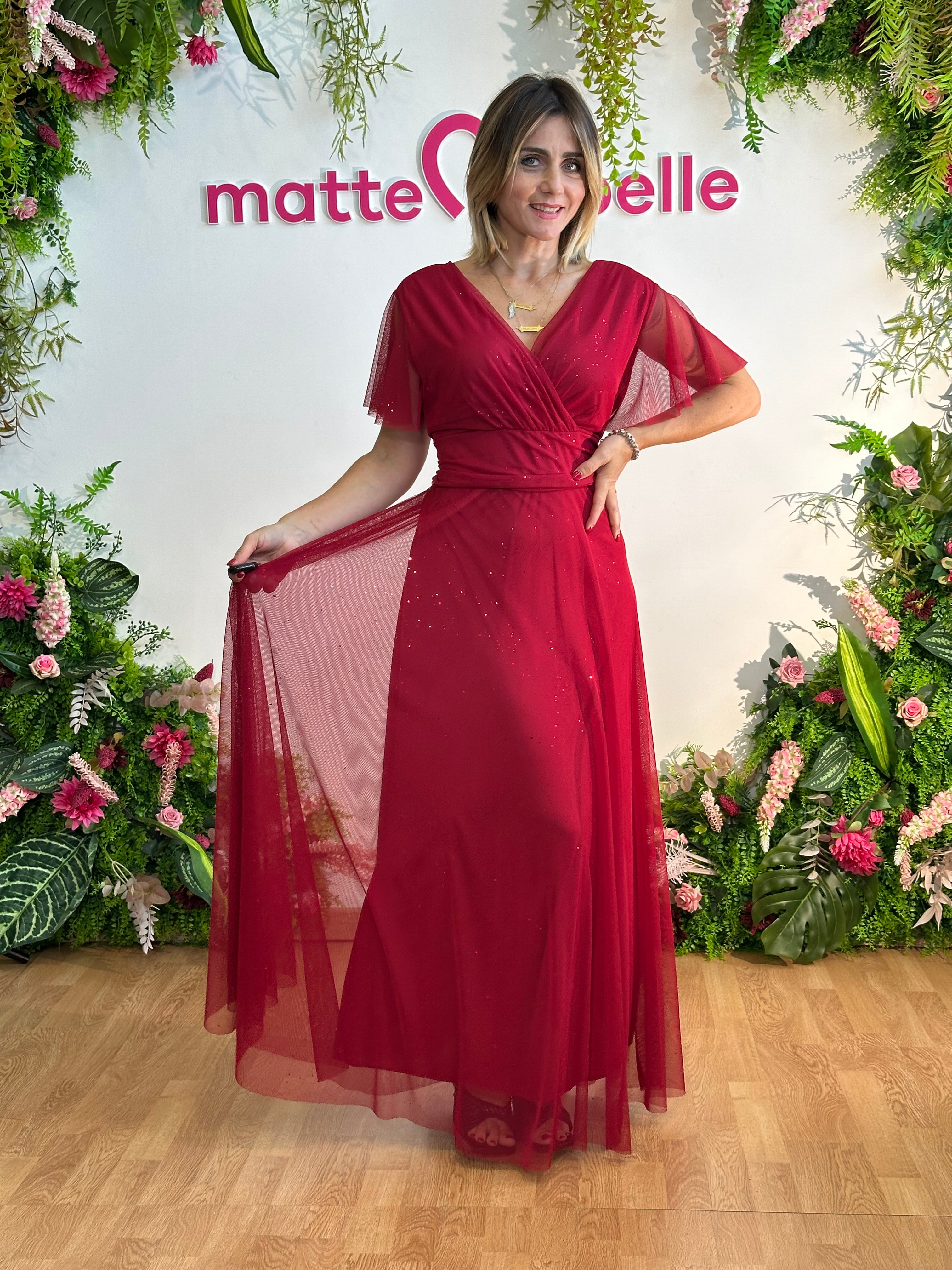 Abito Charlotte glitter curvy rosso