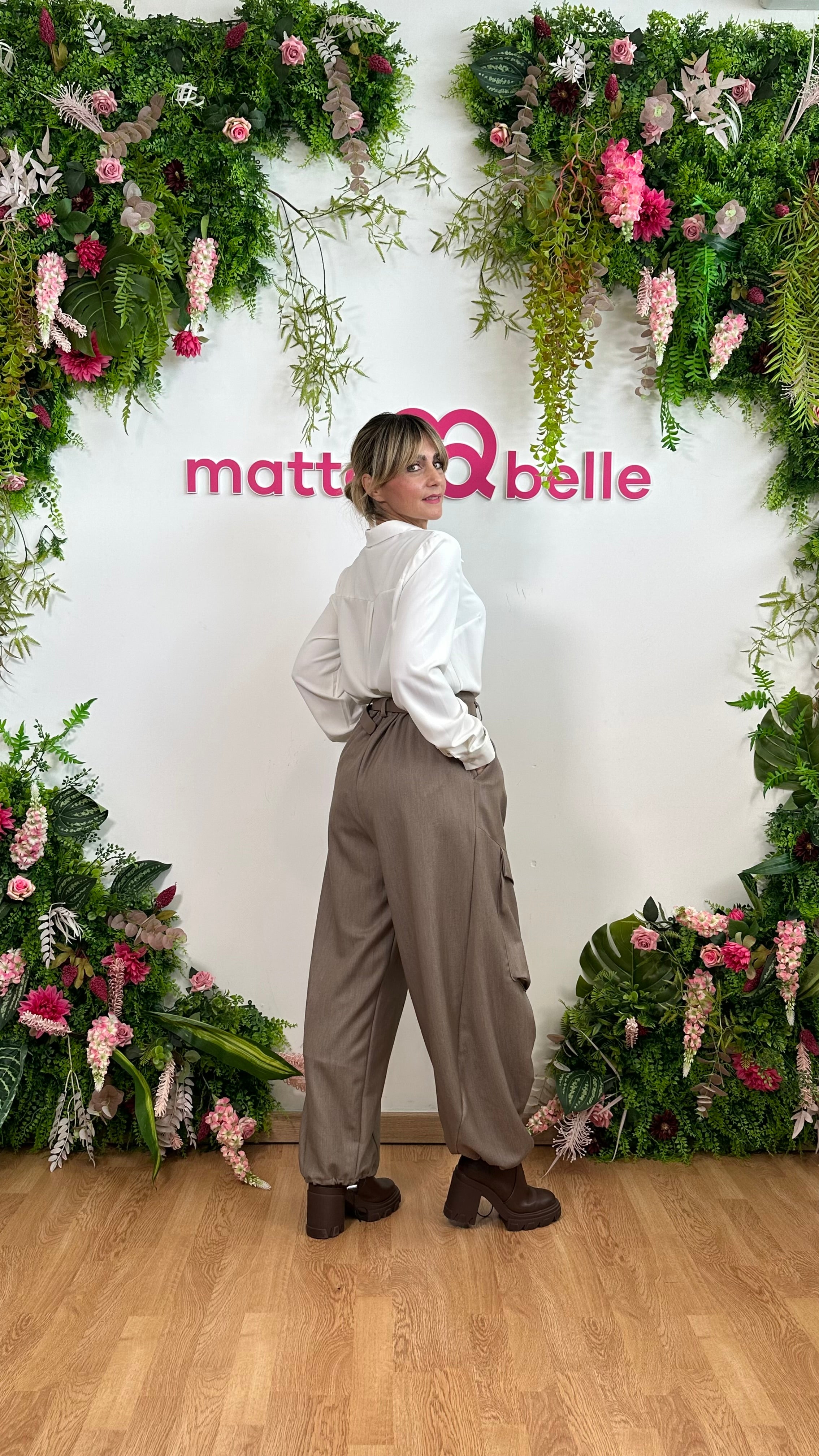 Pantalone Cargo Foulard Tortora