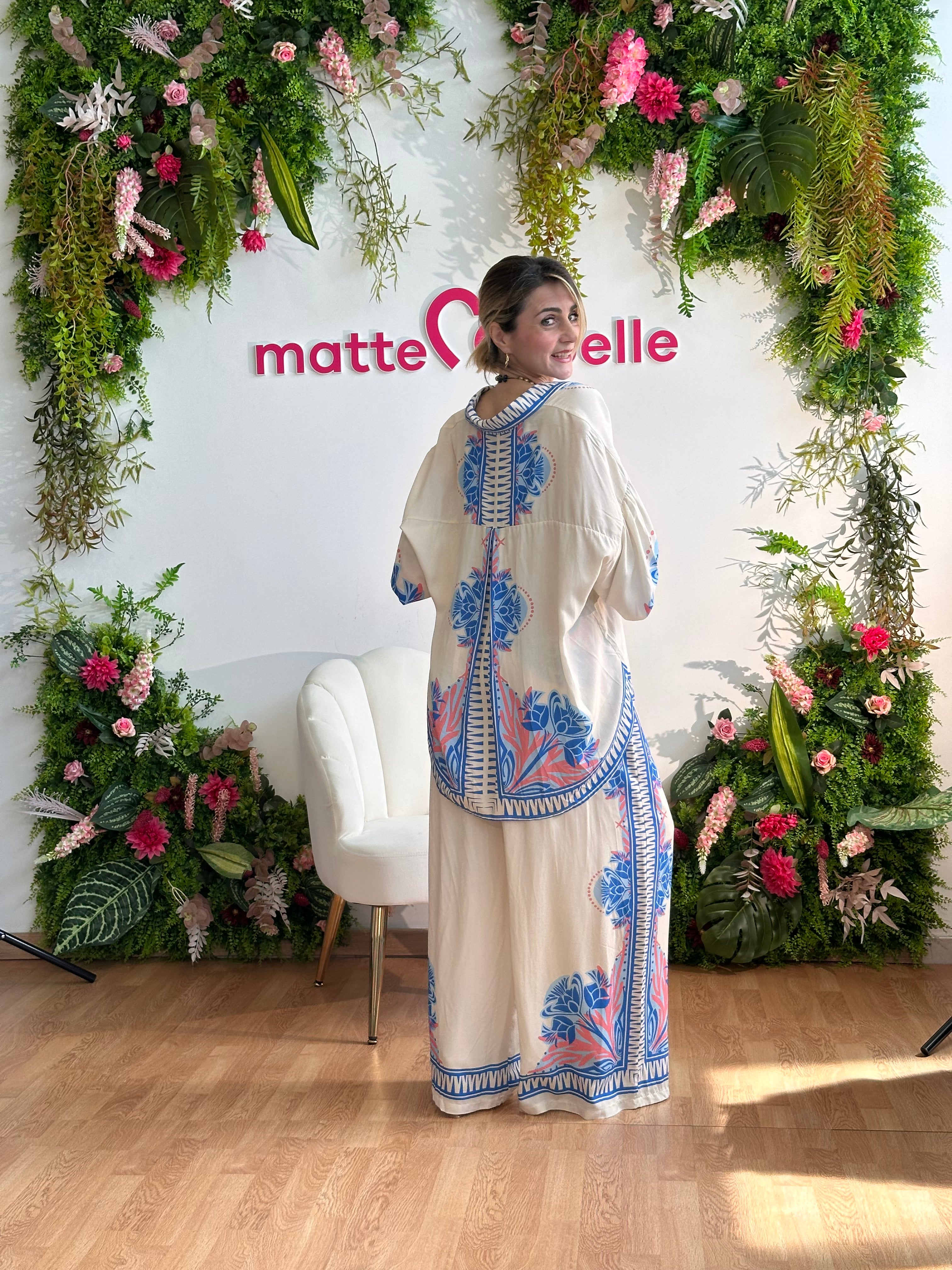 Coordinato Malaga Azzurro fiori