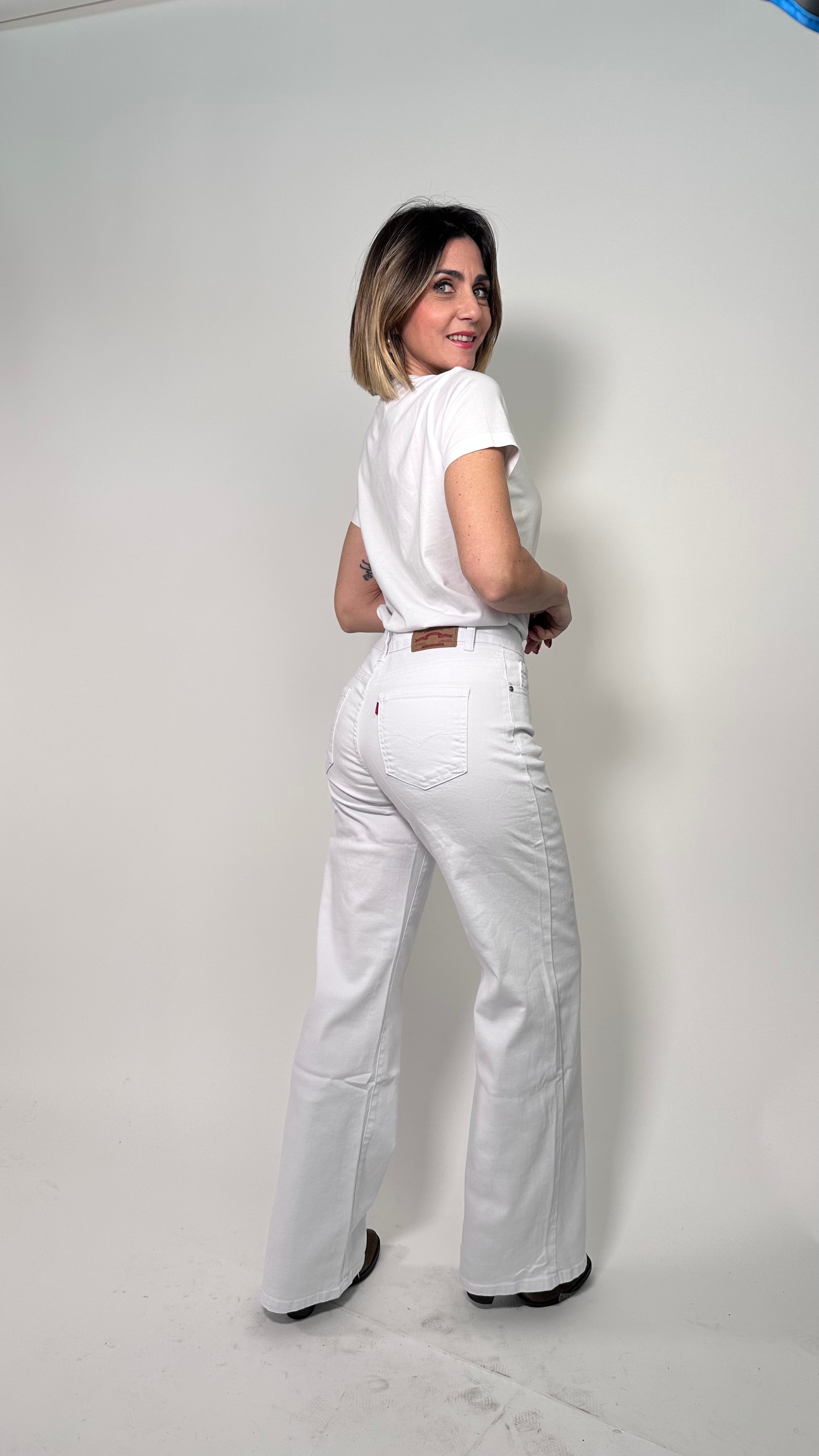 Jeans Wide leg Bianco estivo