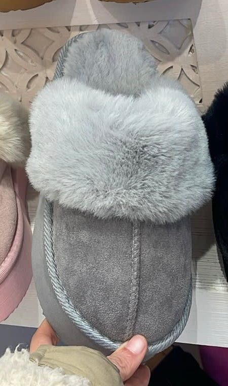 Mules peluche platform