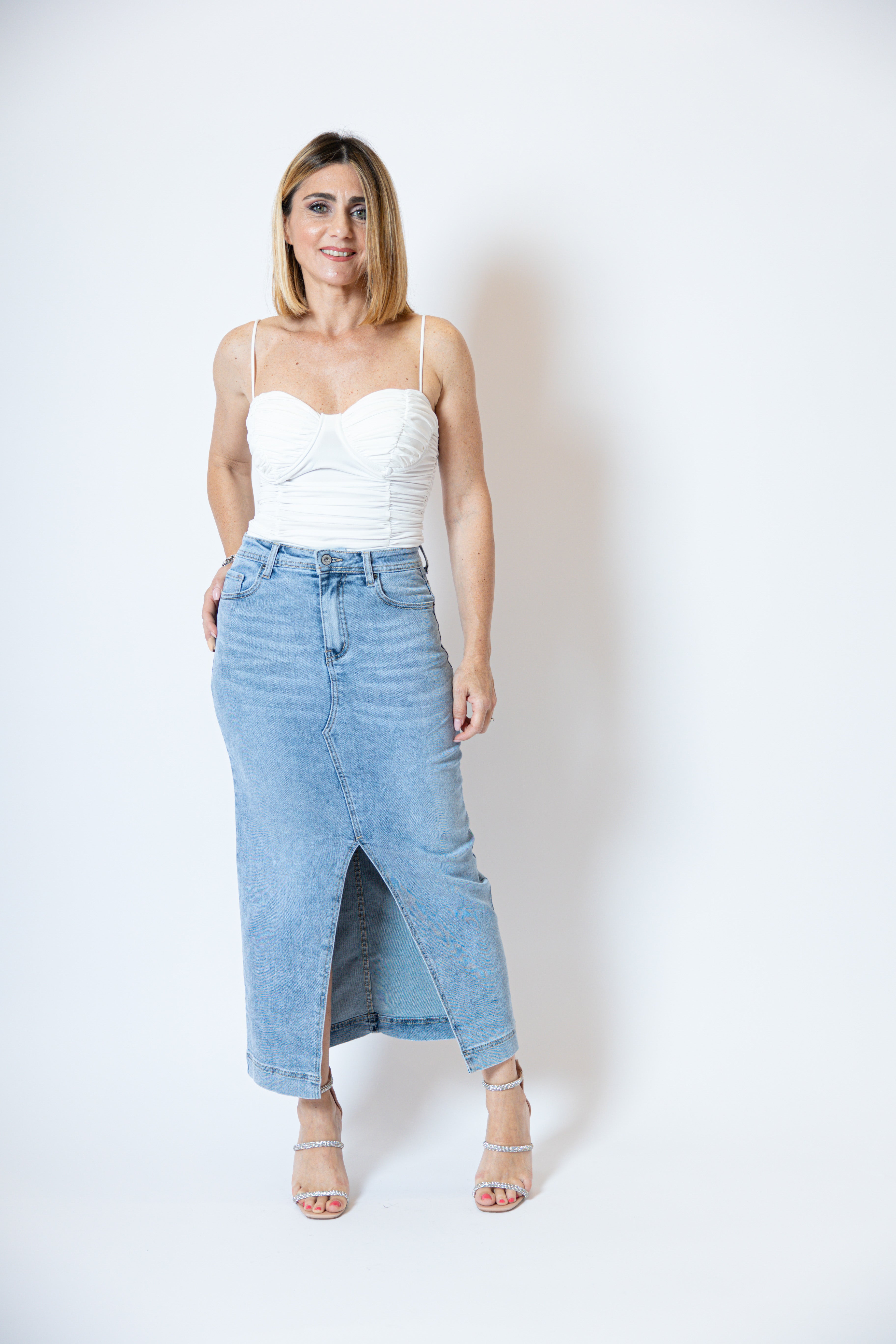 Gonna longuette denim