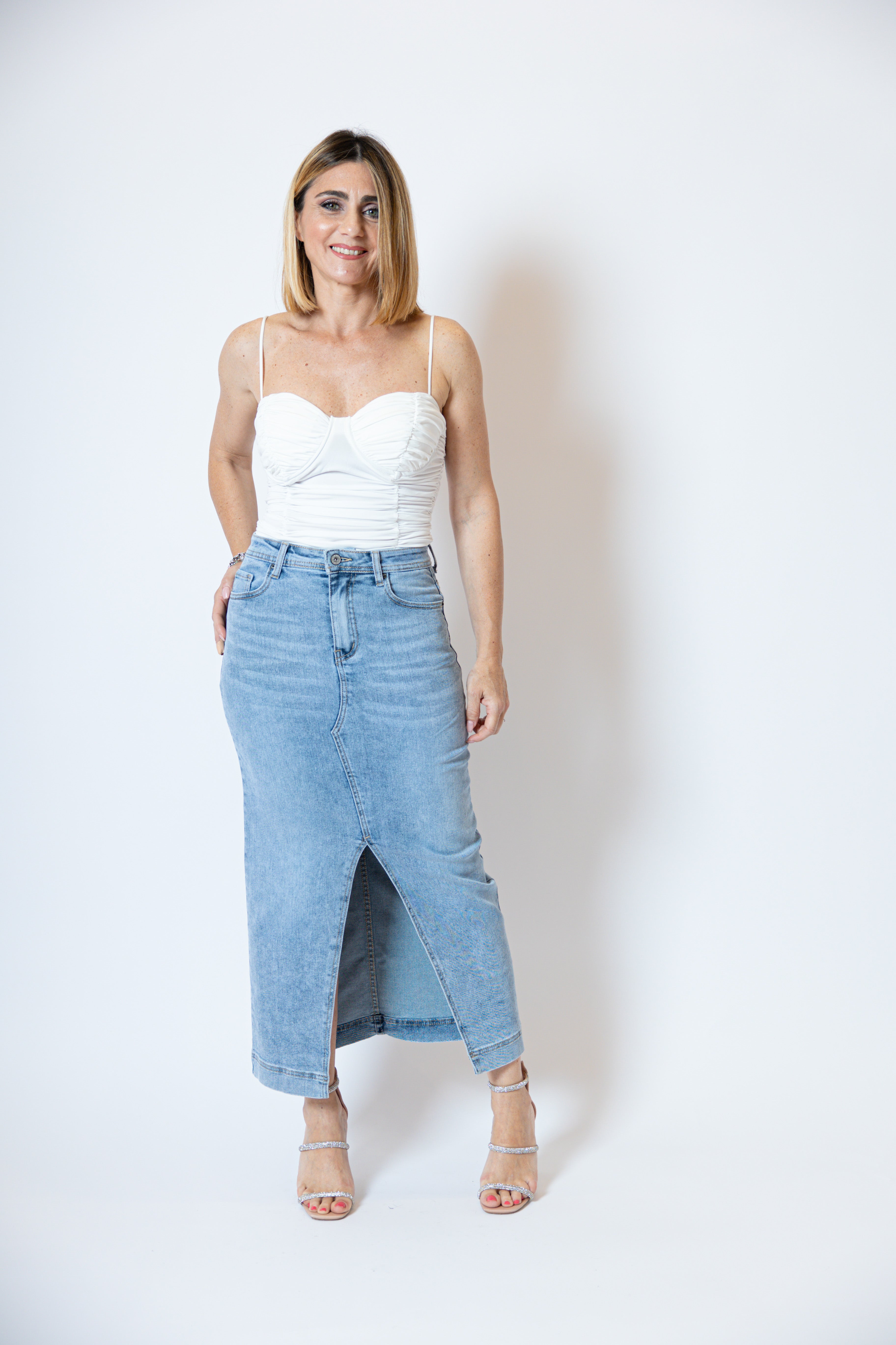 Gonna longuette denim