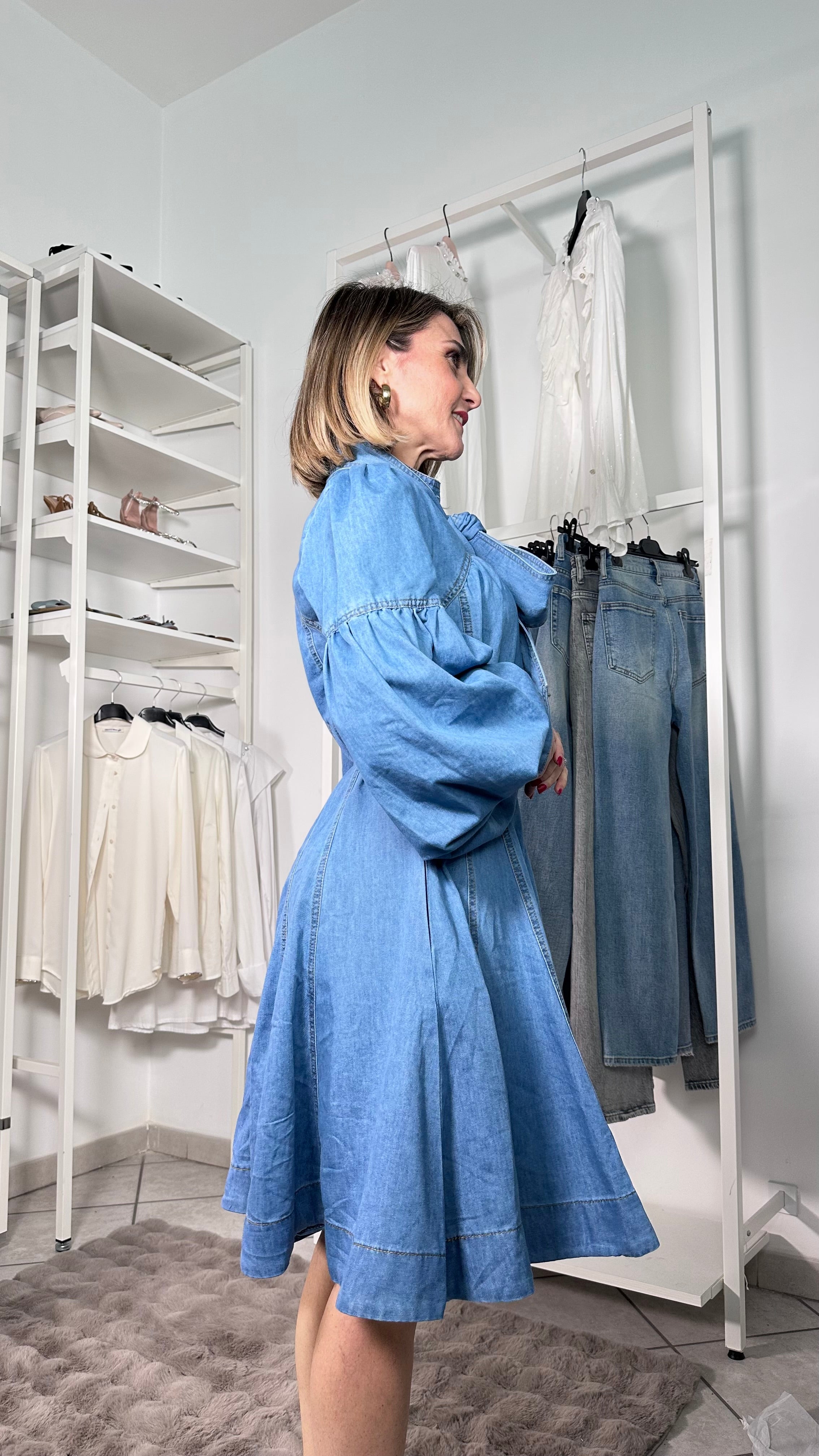Abito Denim Elegance Fiocco