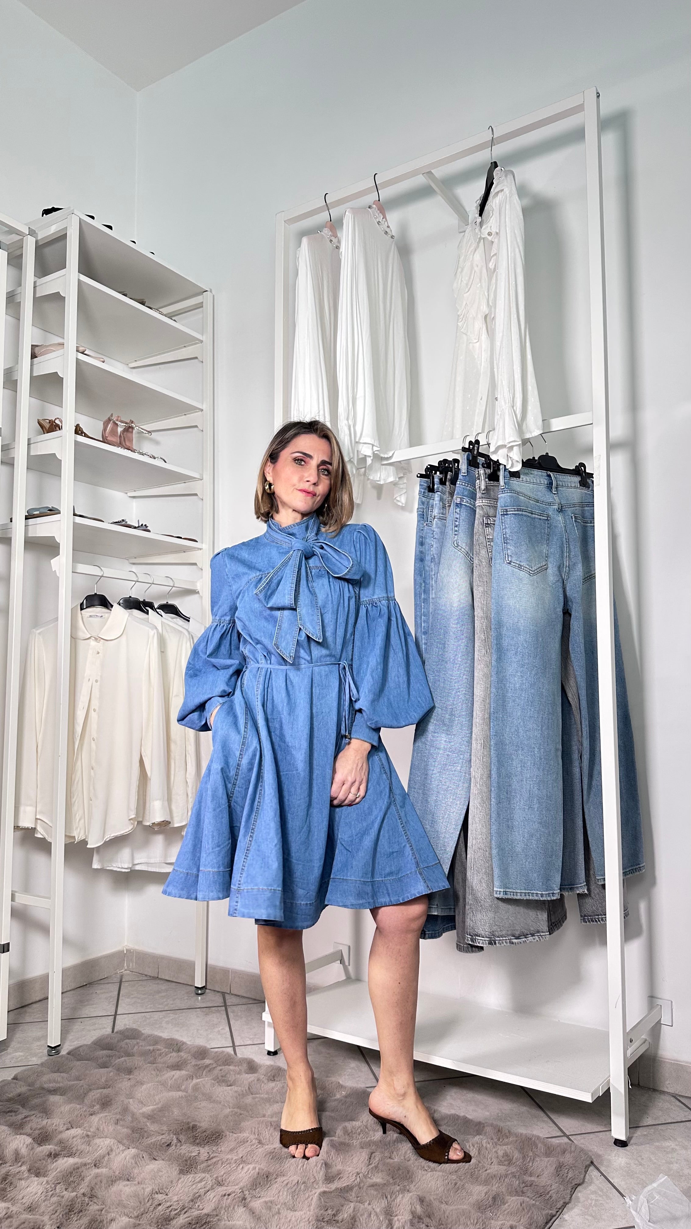 Abito Denim Elegance Fiocco