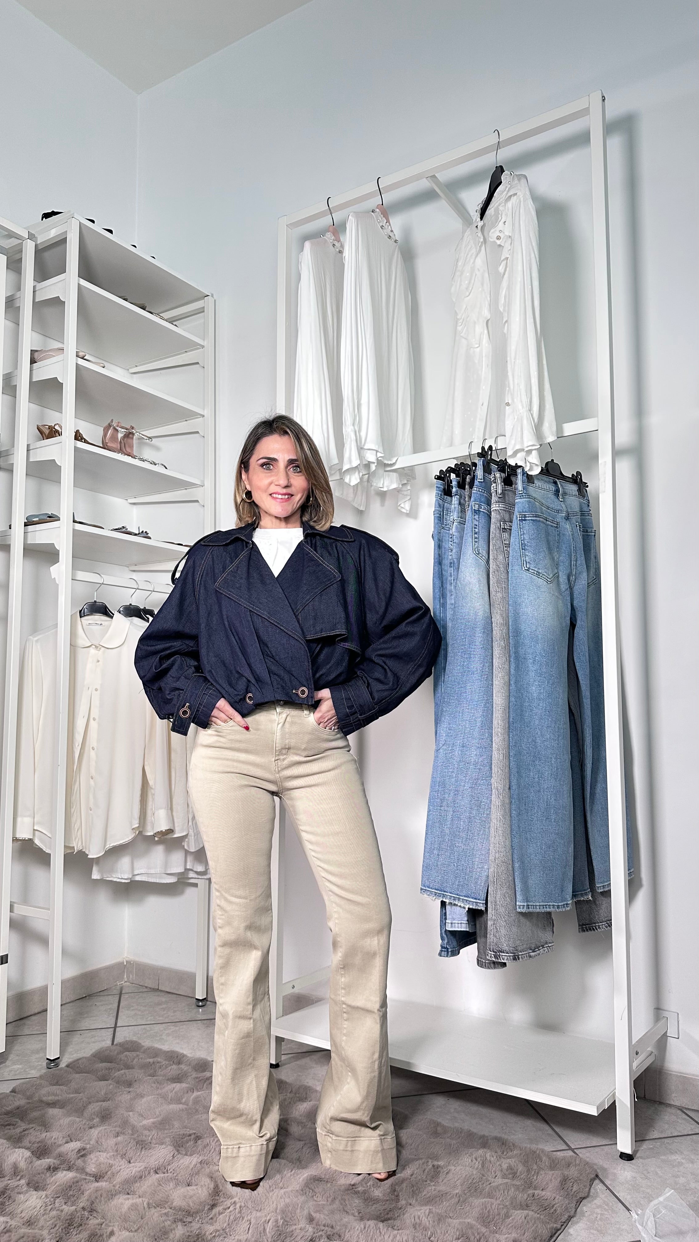 Trench Crop Dark Chic