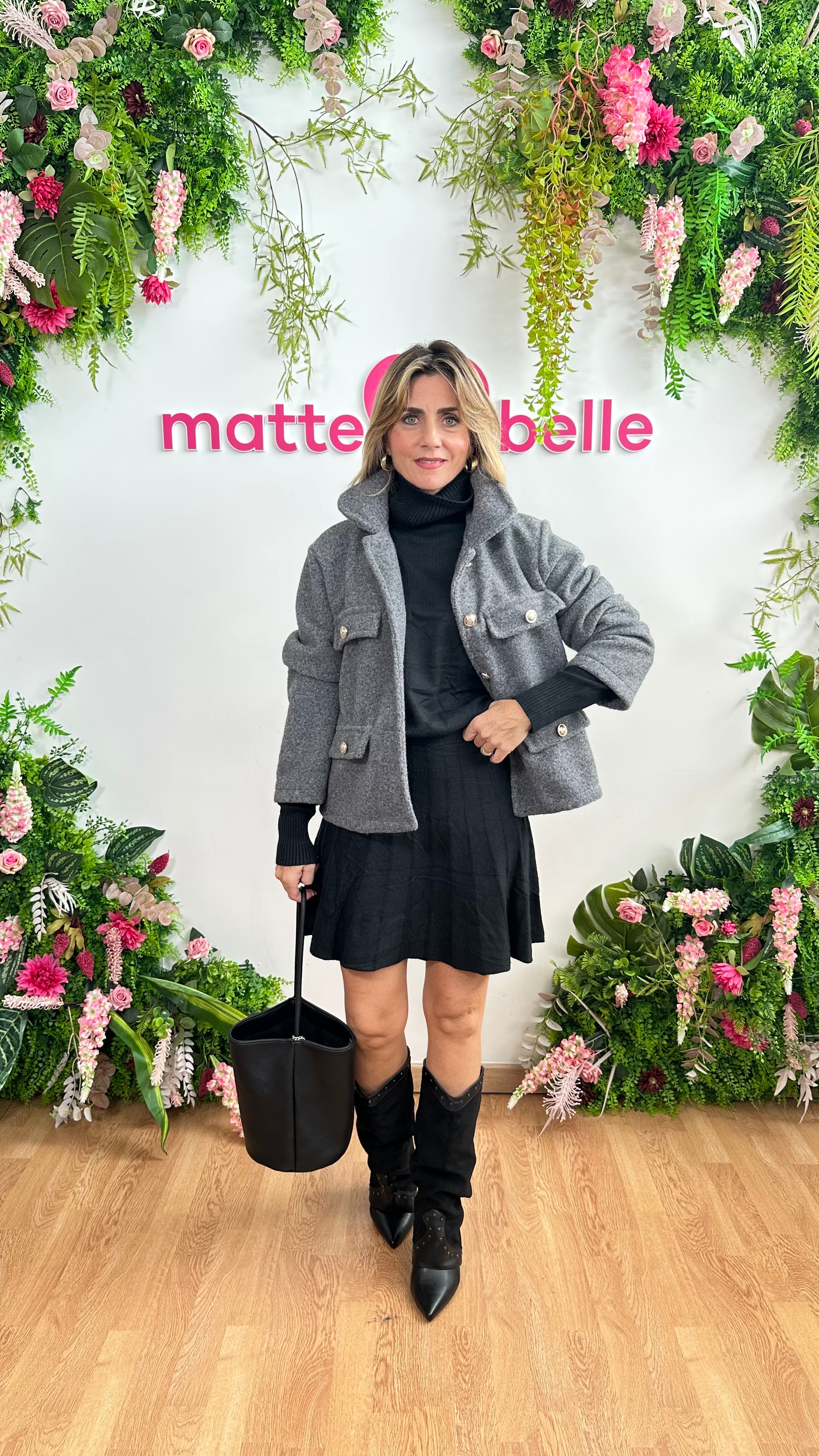 Coordinato in maglia Stefany nero