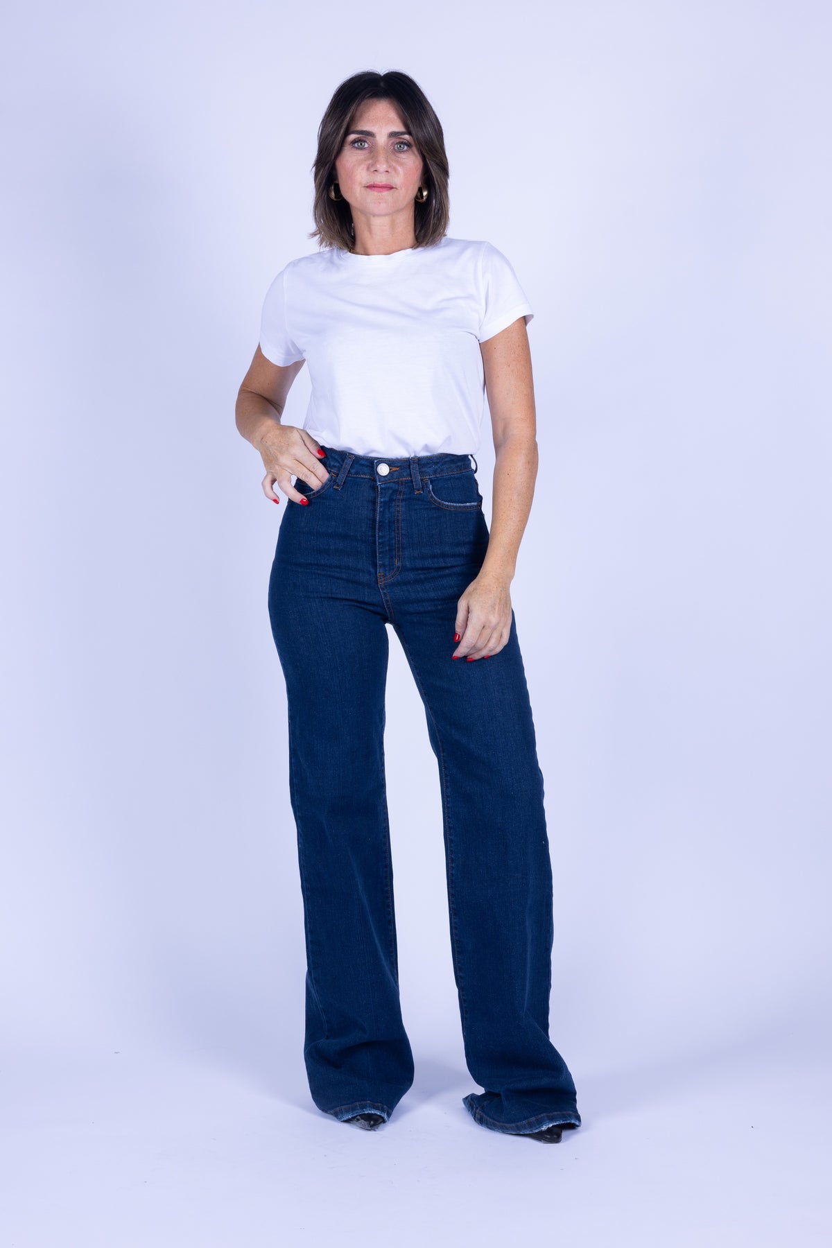 JEANS PALAZZO VITA ALTA STRETCH PUSH UP COUTURE