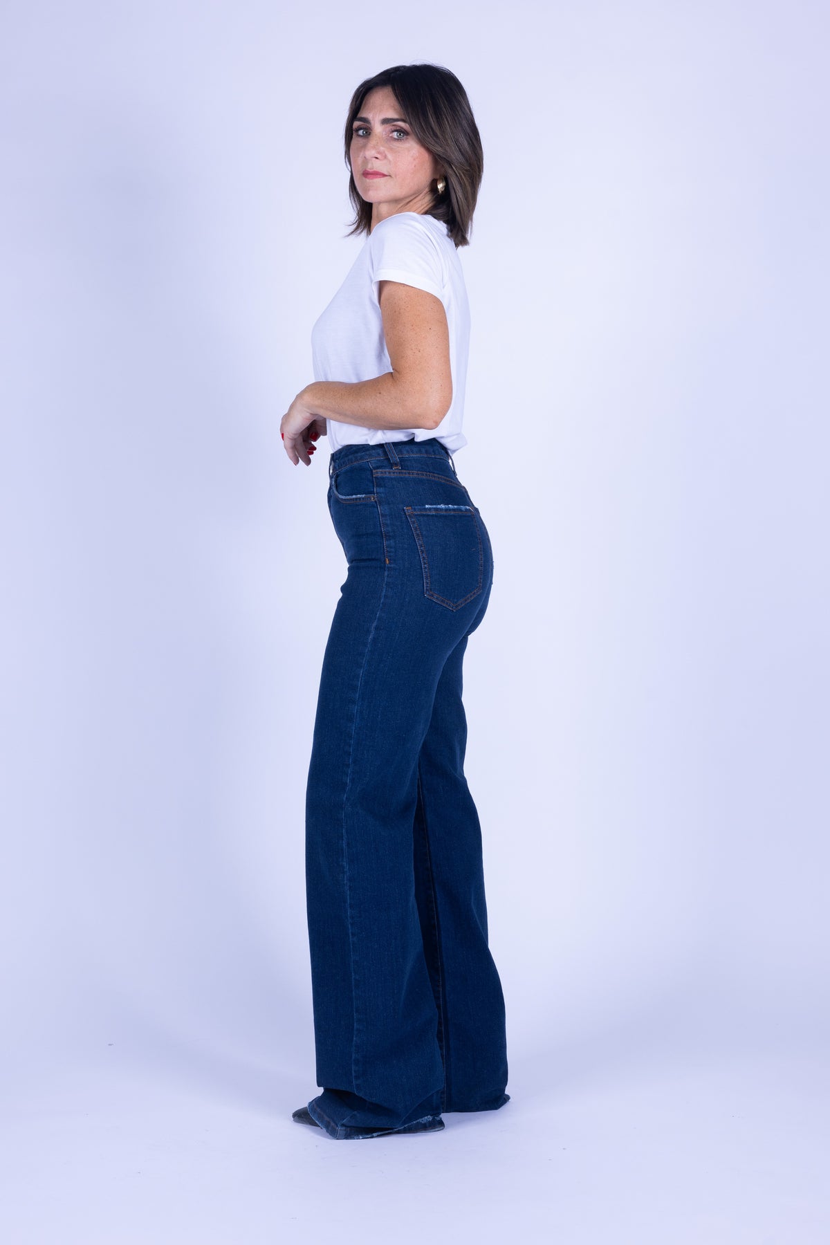 JEANS PALAZZO VITA ALTA STRETCH PUSH UP COUTURE