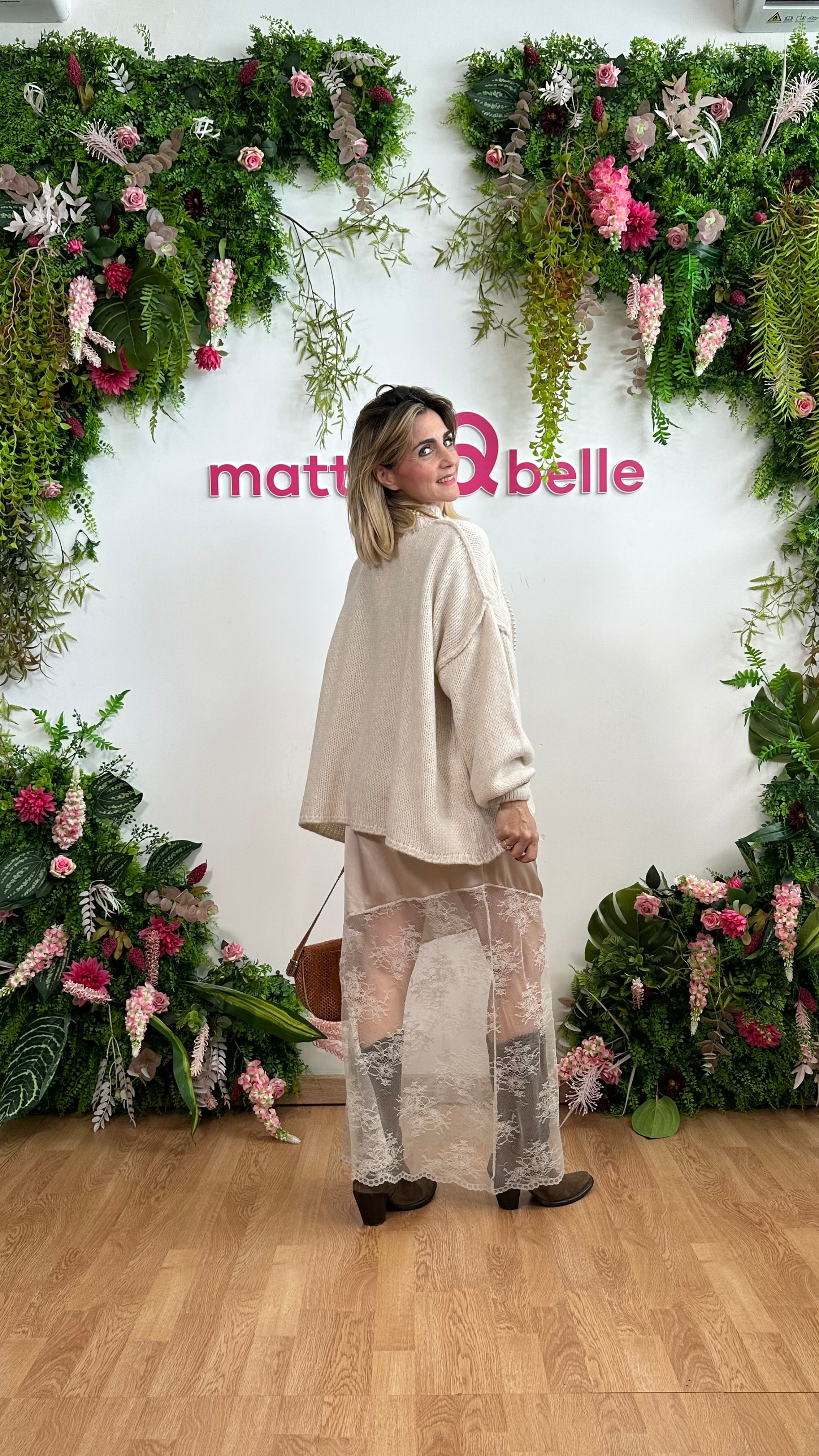 Maxi pull Reverse Beige