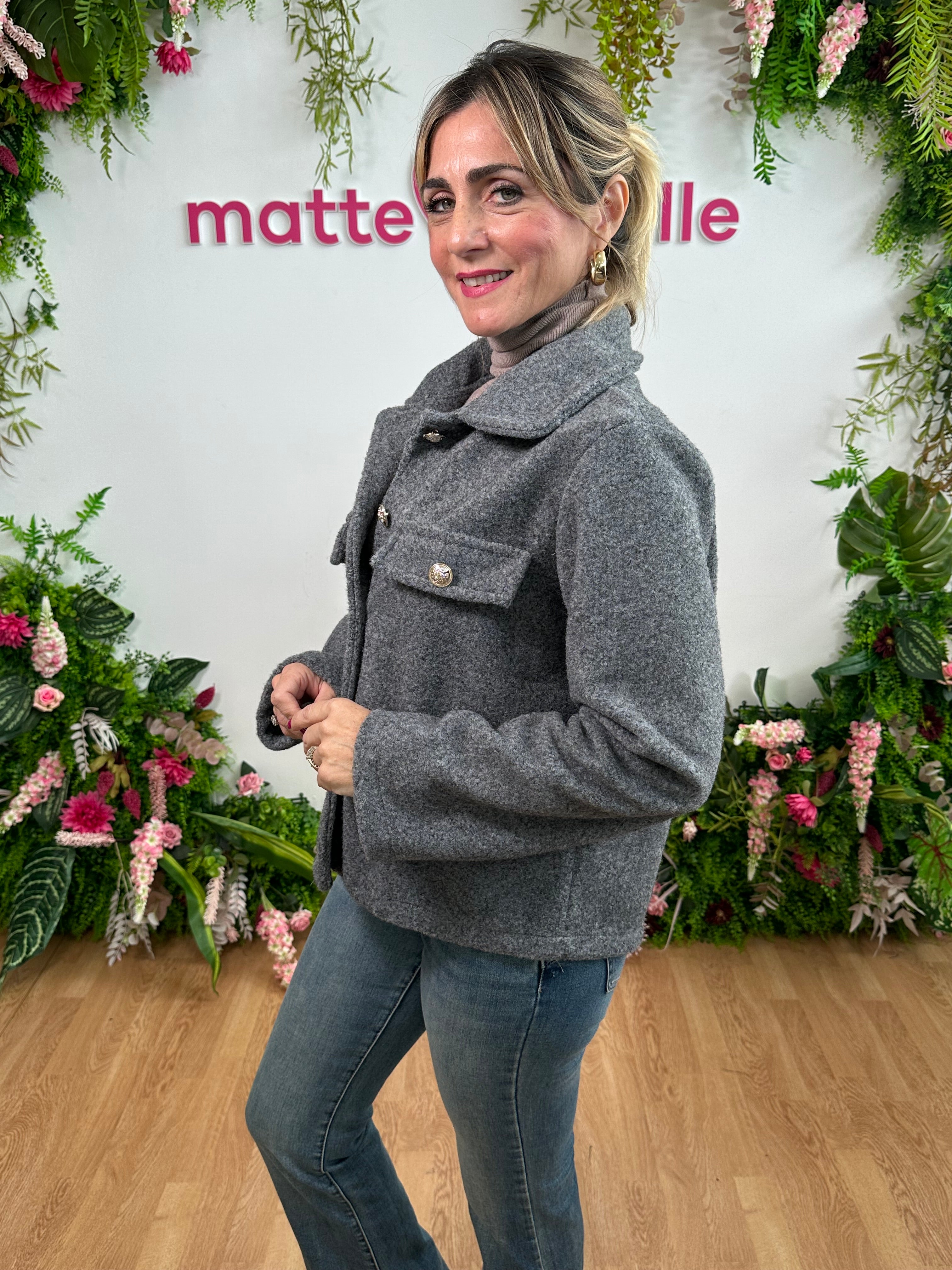 Giubbino in panno grigio