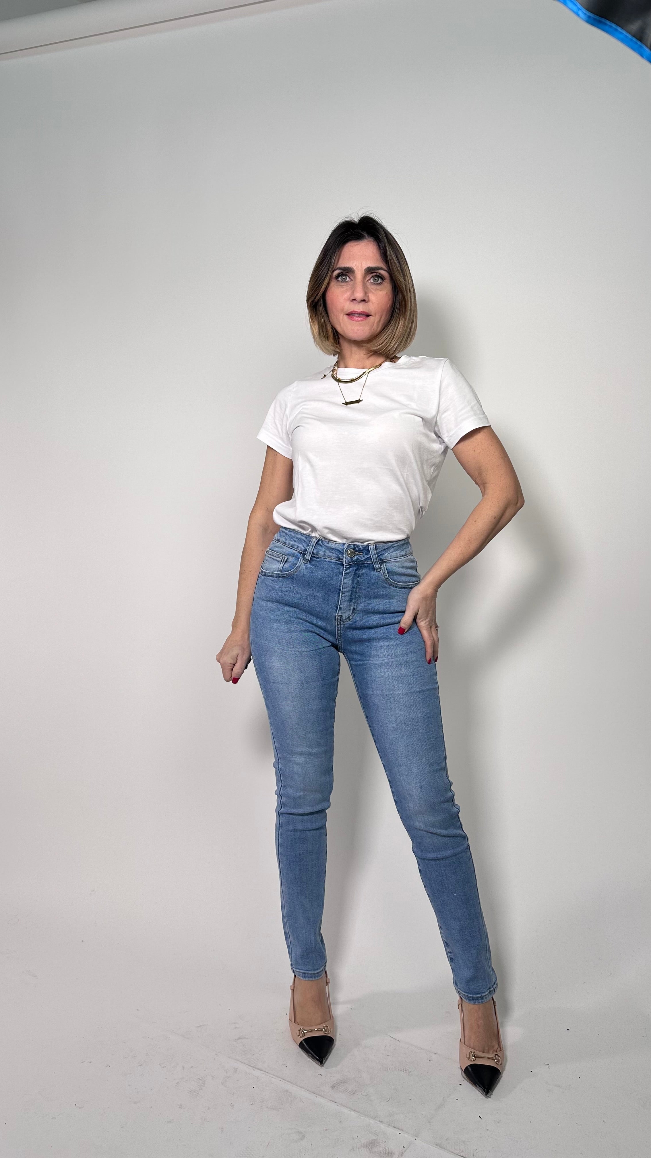 Jeans Skinny Sculpt -5Kg effetto pancia piatta DENIM CHIARO