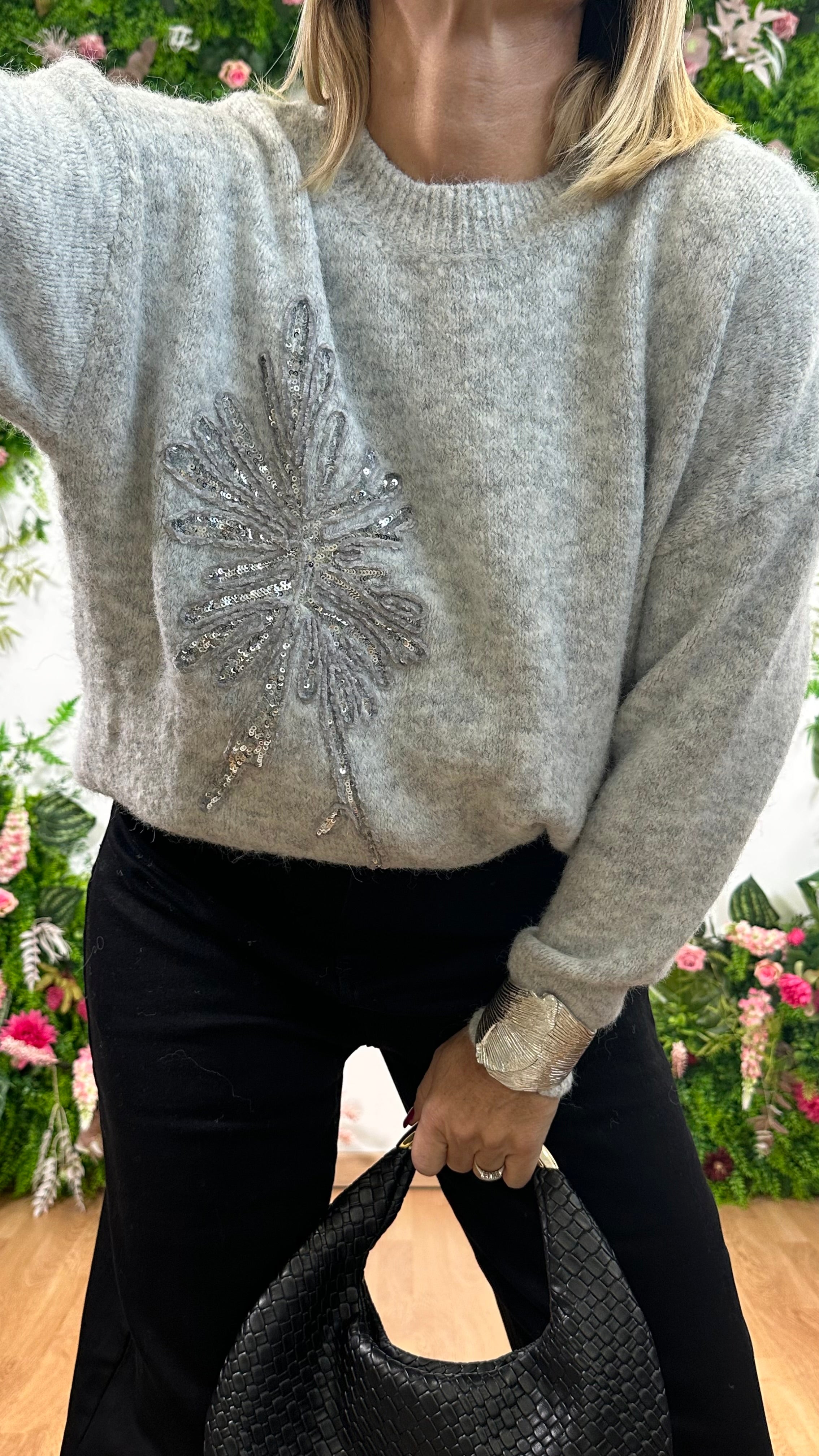 Pull Fiore Paillettes Ghiaccio