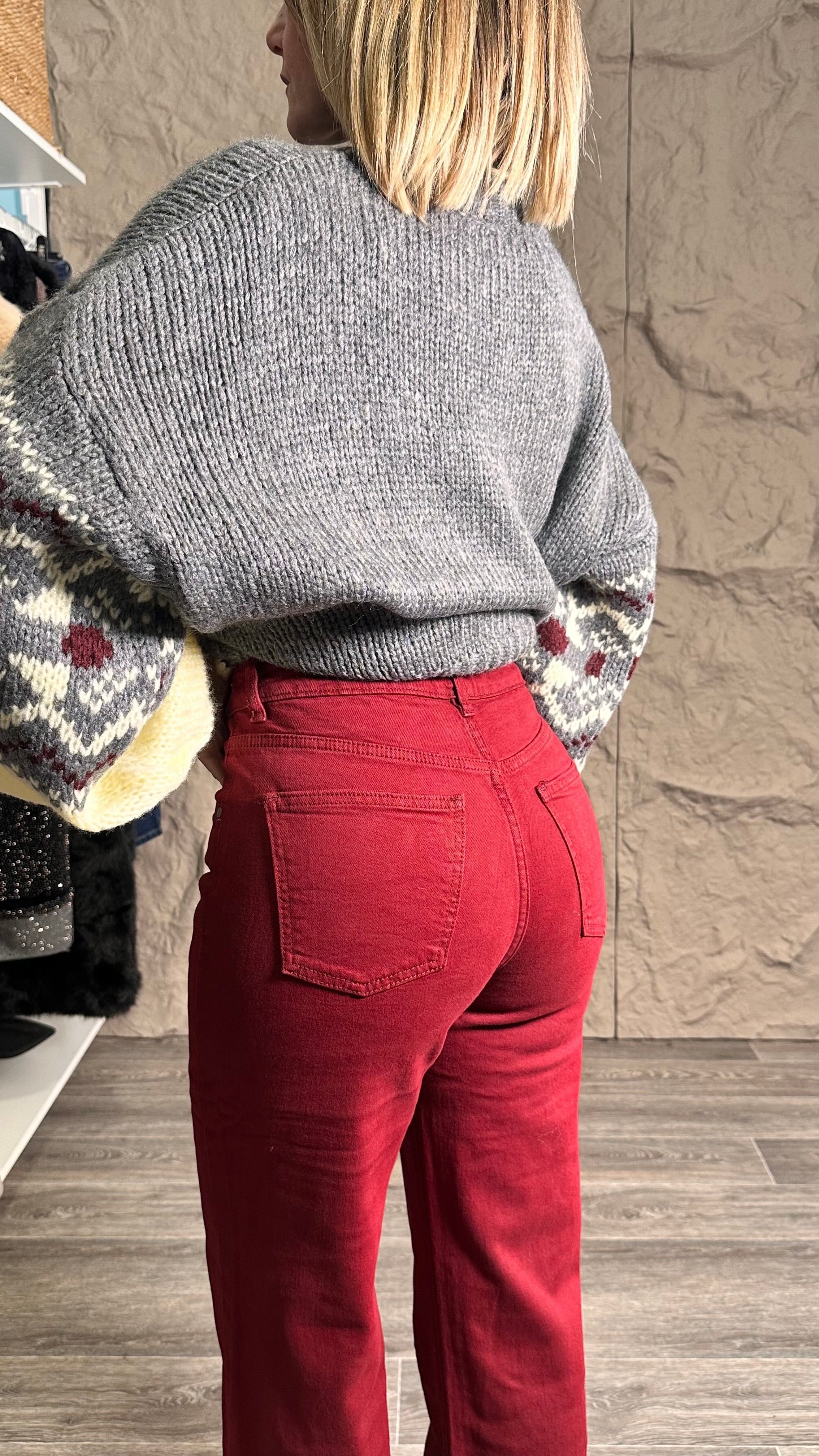 Jeans Wide leg bordeaux