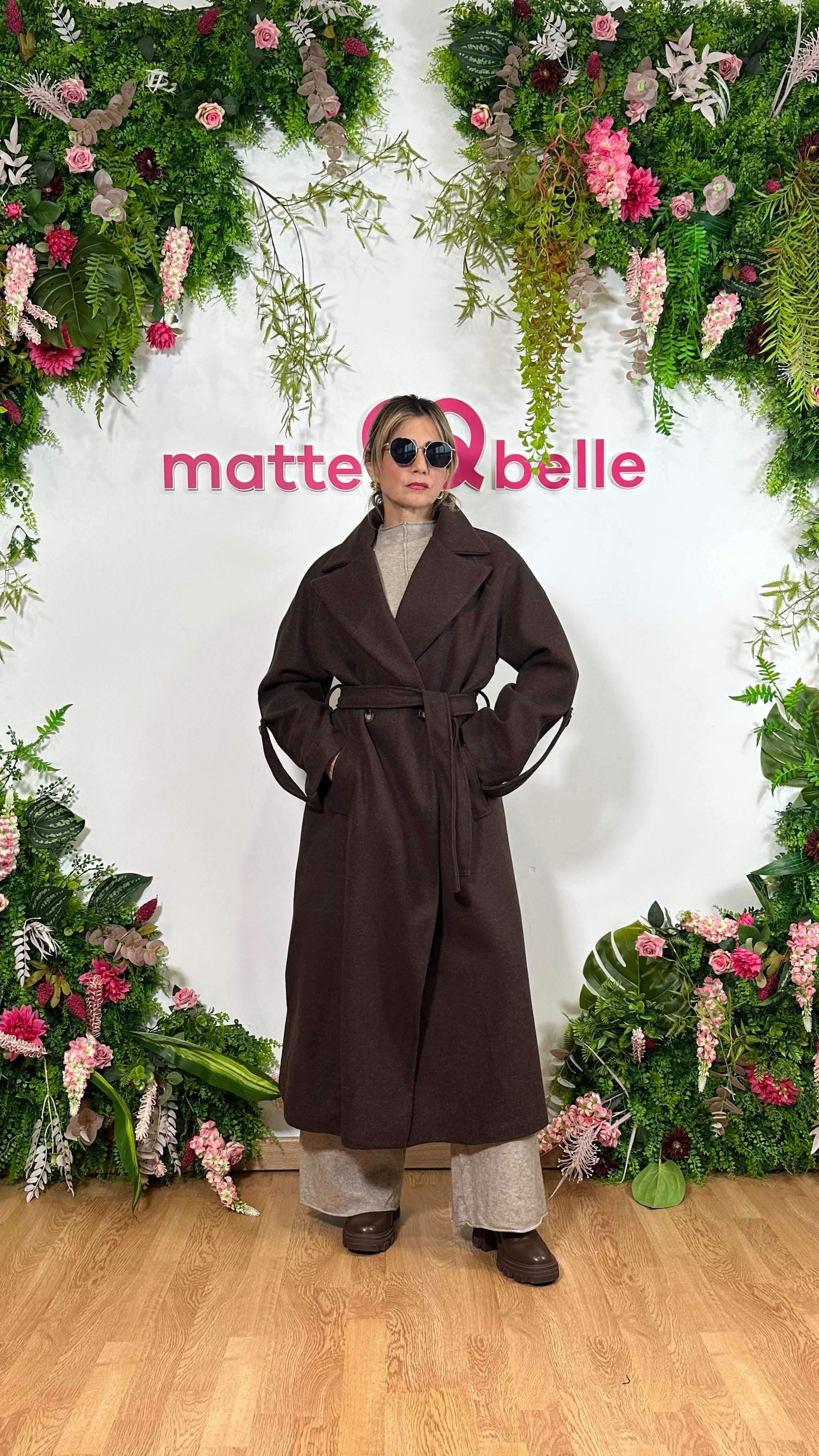 Cappotto lungo oversize marrone