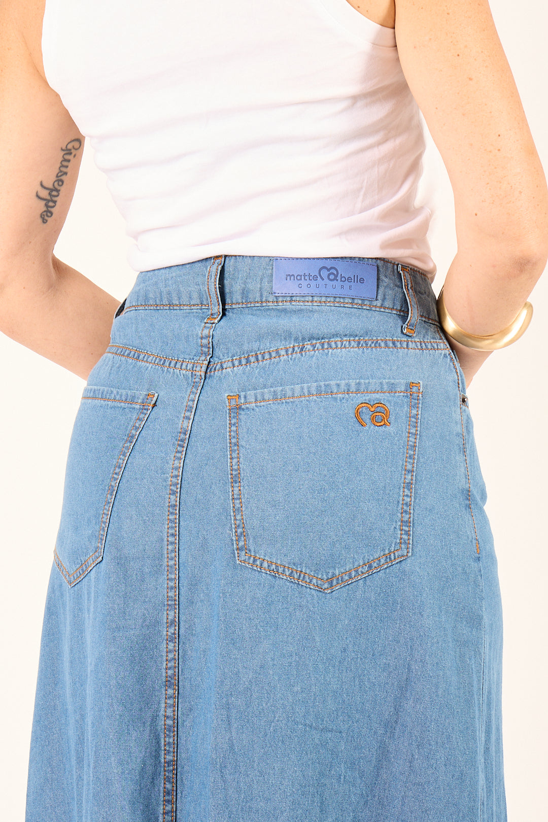 Gonna Longuette Denim Couture – lavaggio medio