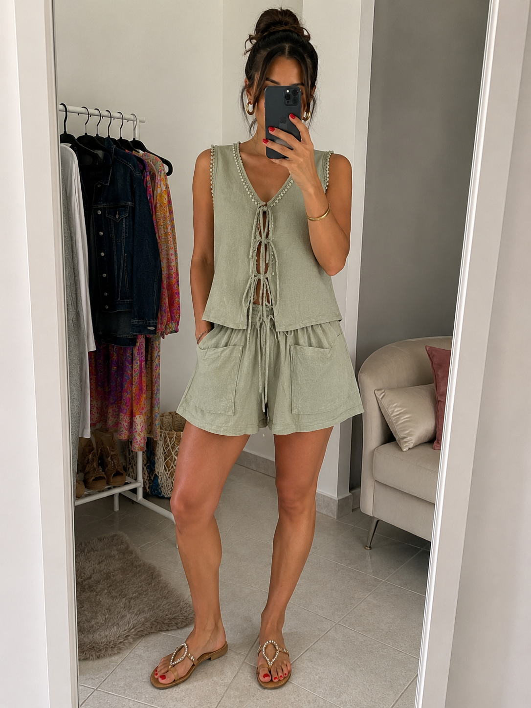 Coordinato Summer Linen Sky verde
