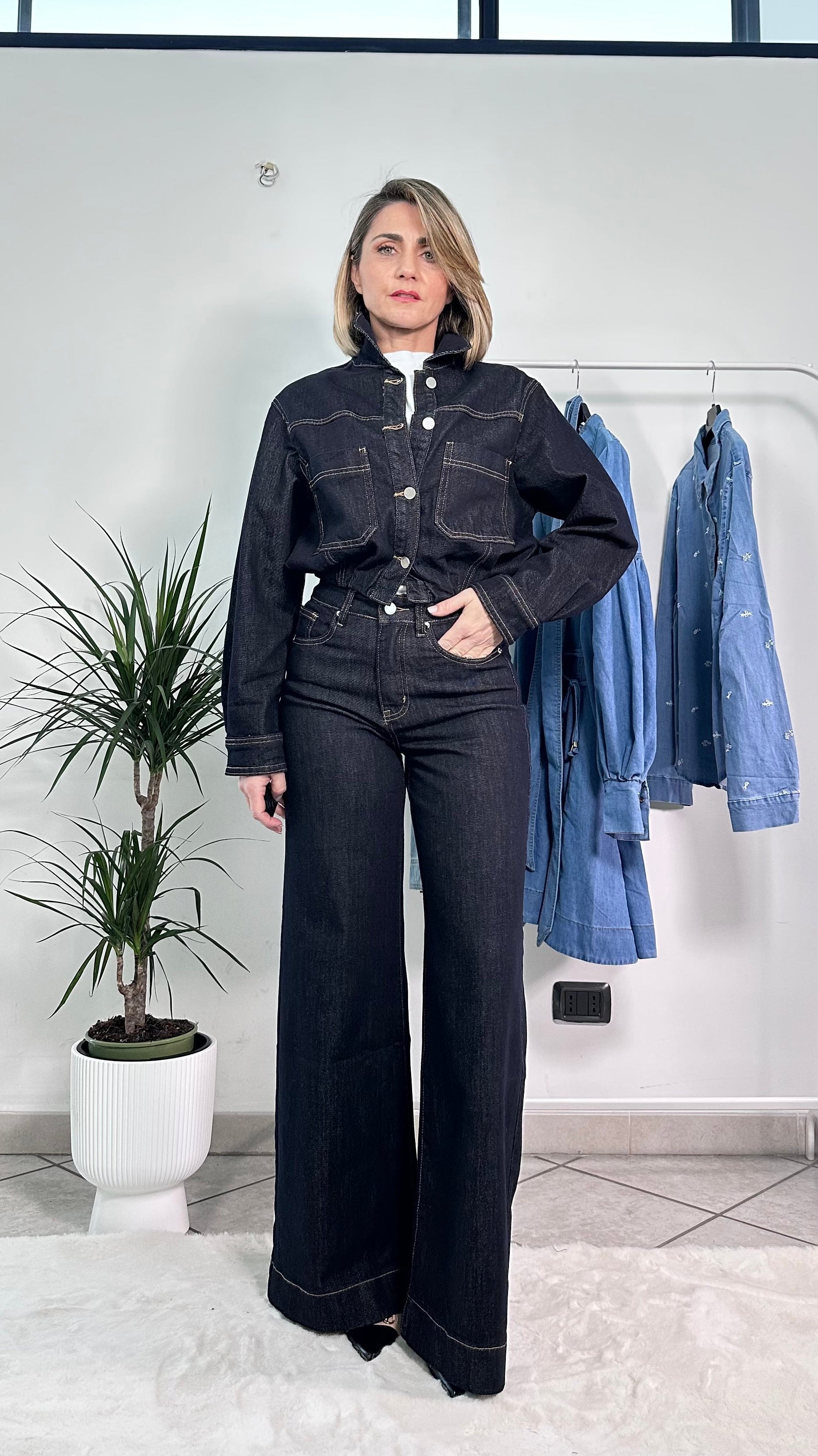 Coordinato Denim Palazzo Chic