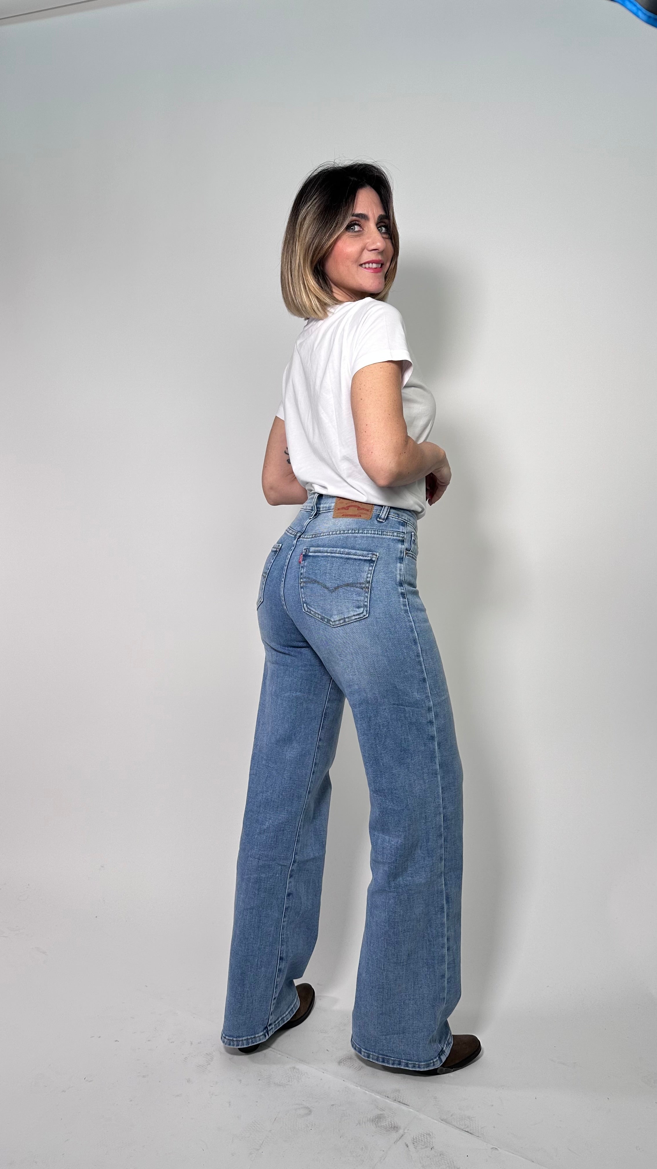 Jeans Wide leg denim chiaro
