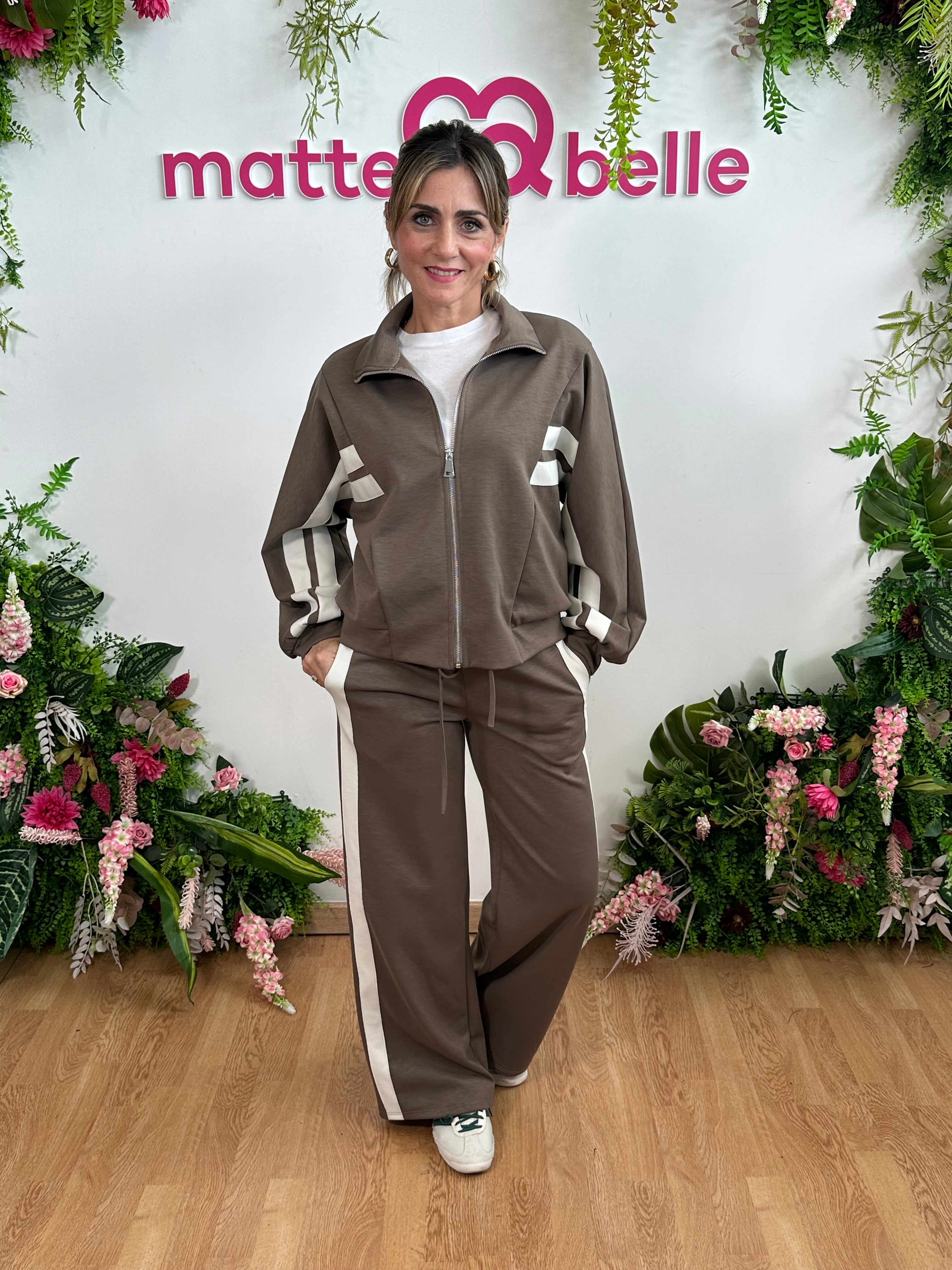 Tuta power stripe  marrone