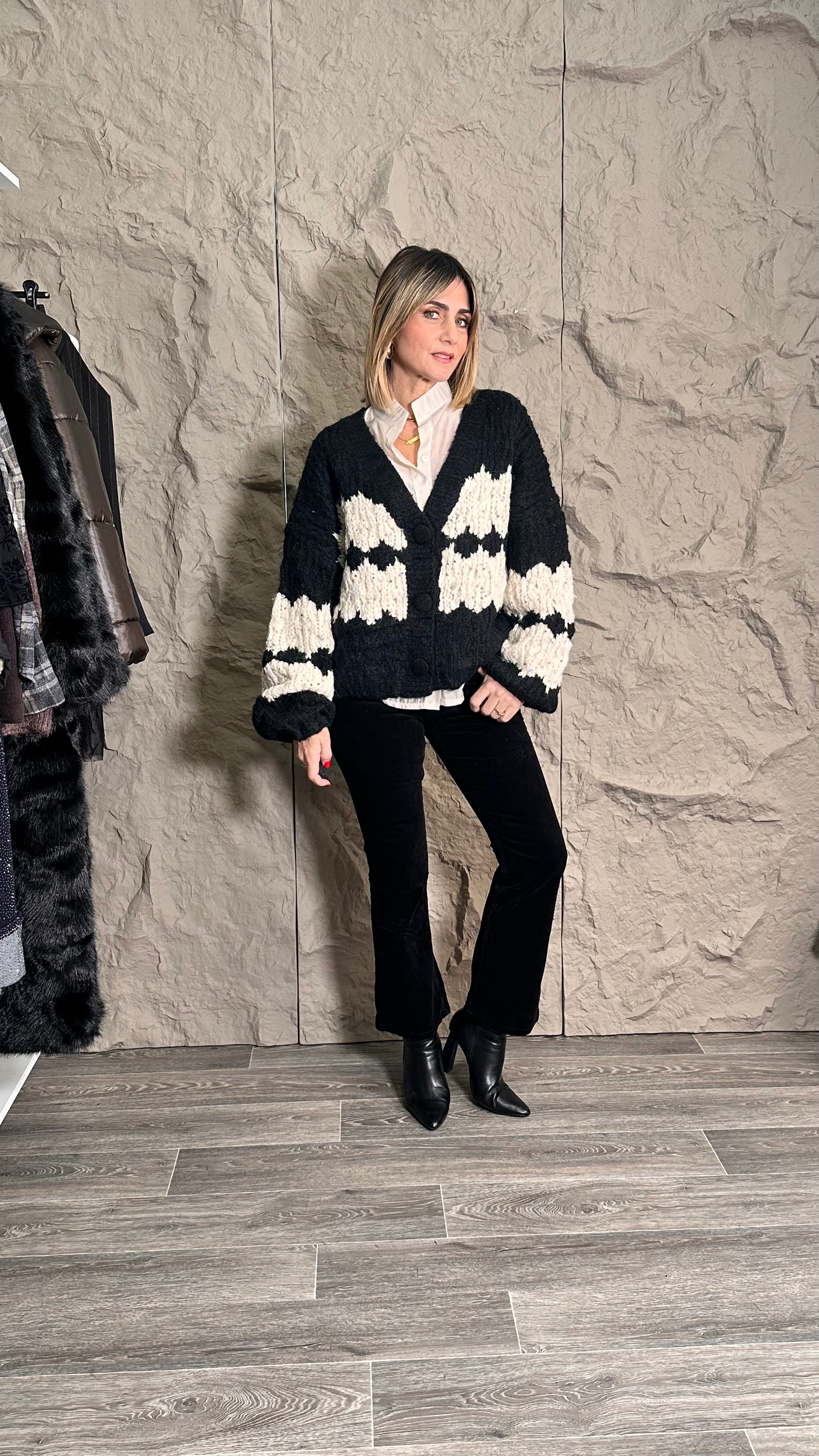 Cardigan Winter Soft Nero