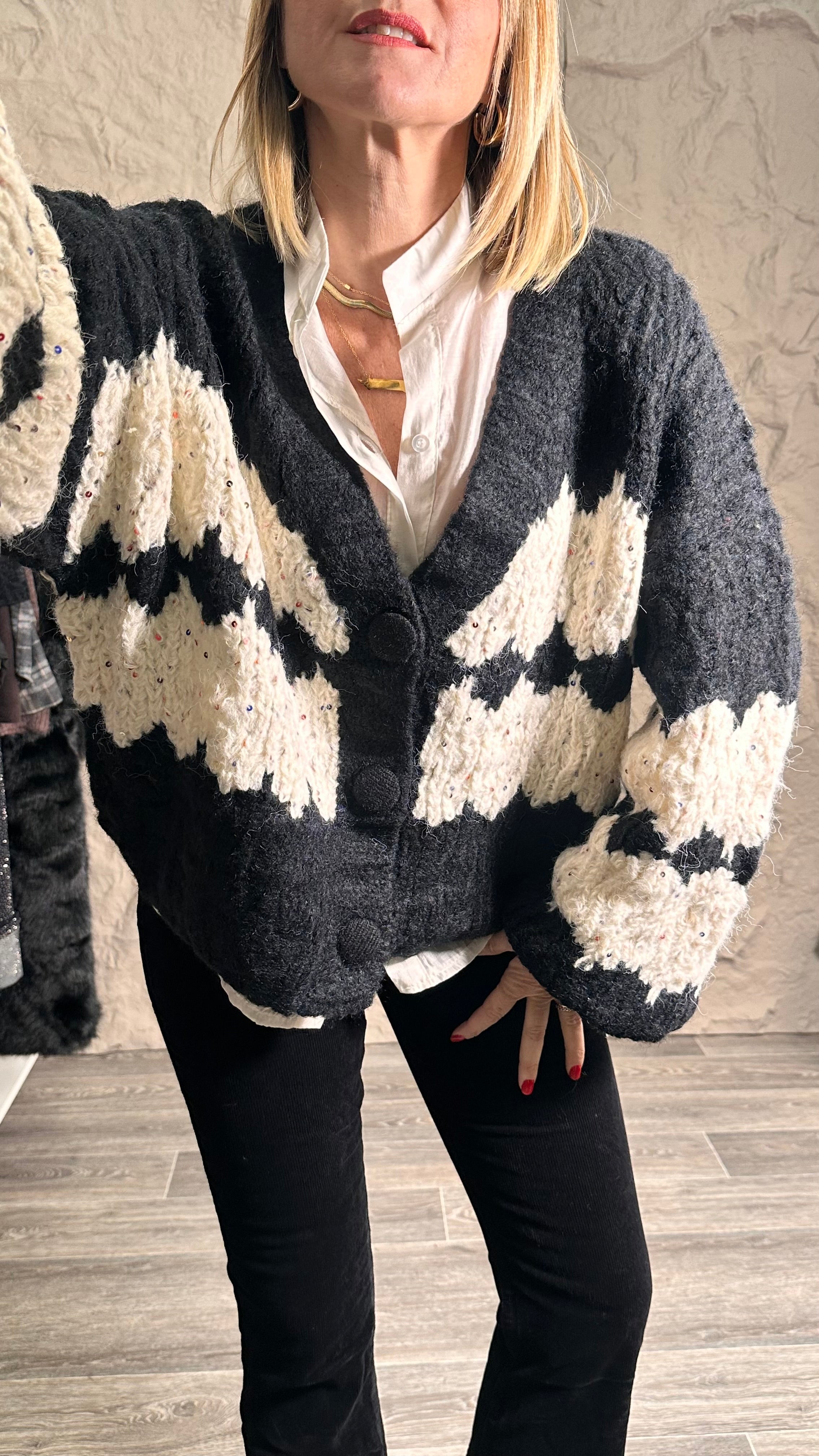 Cardigan Winter Soft Nero