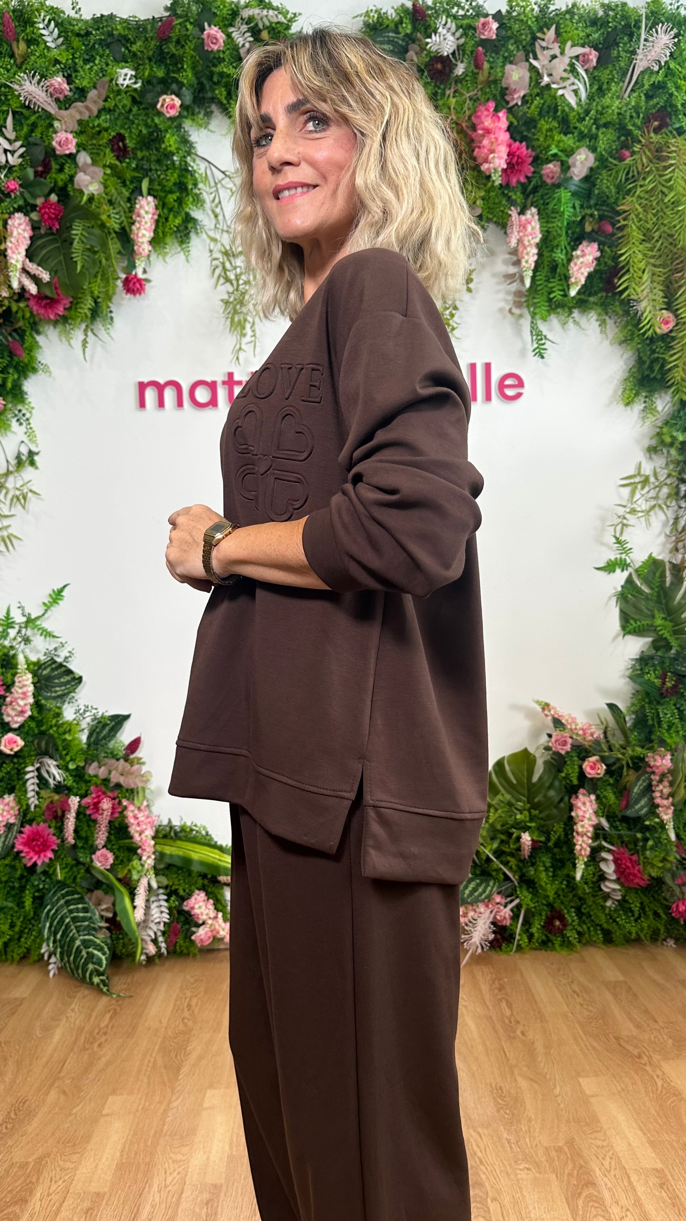 Coordinato LOVE marrone PRE ORDINE