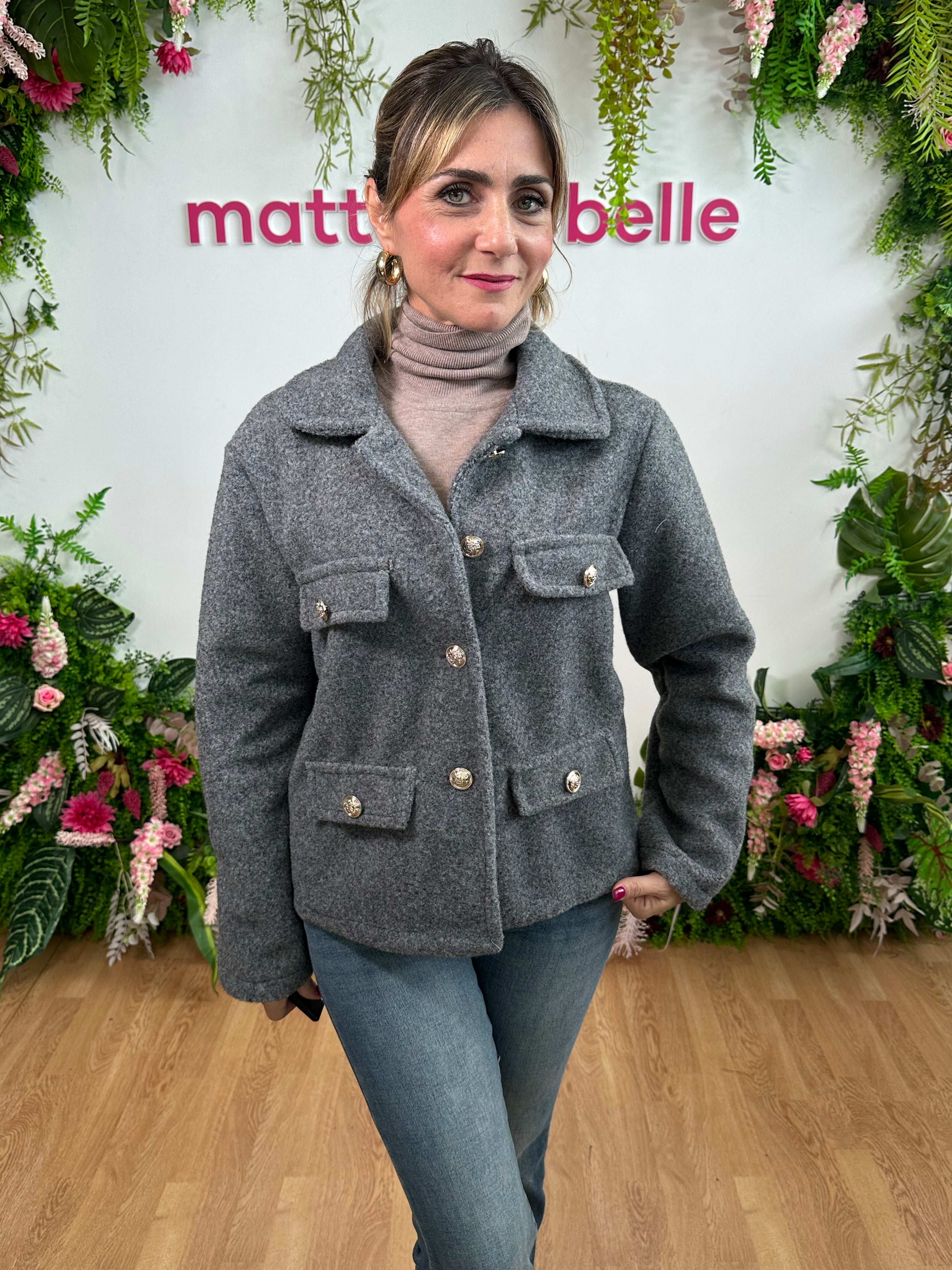 Giubbino in panno grigio