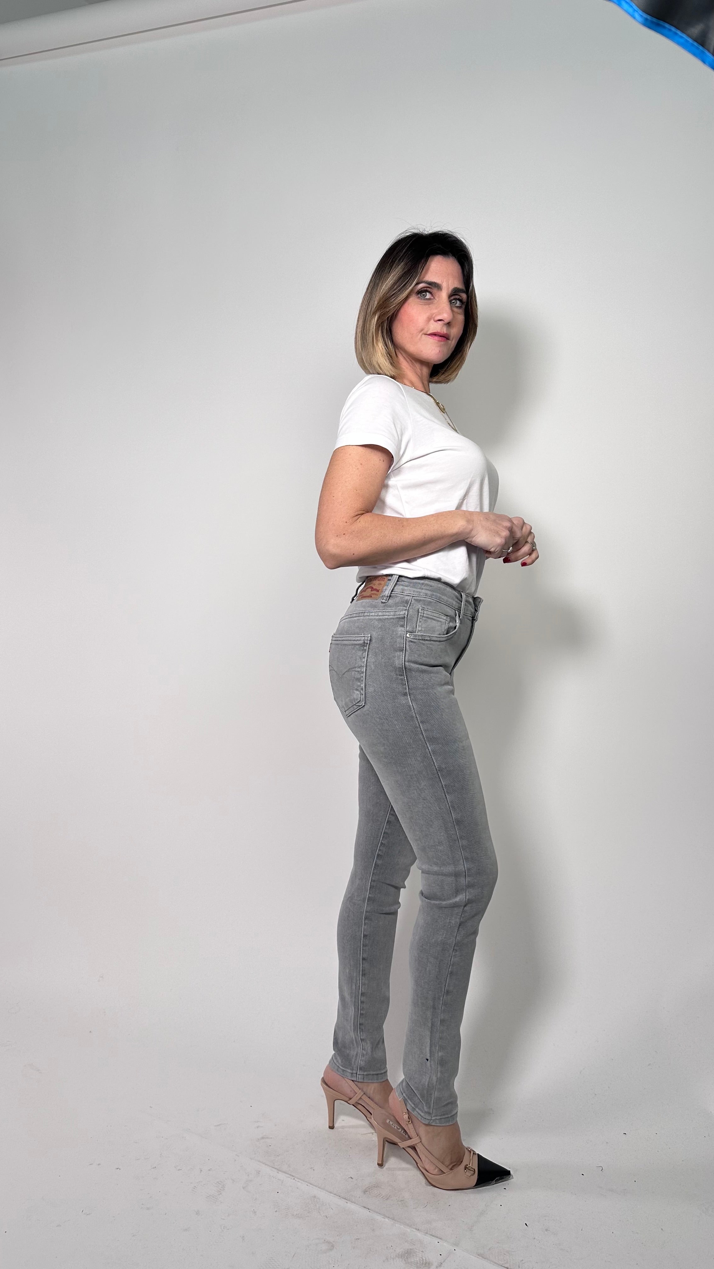 Jeans Skinny Sculpt -5Kg effetto pancia piatta grigio