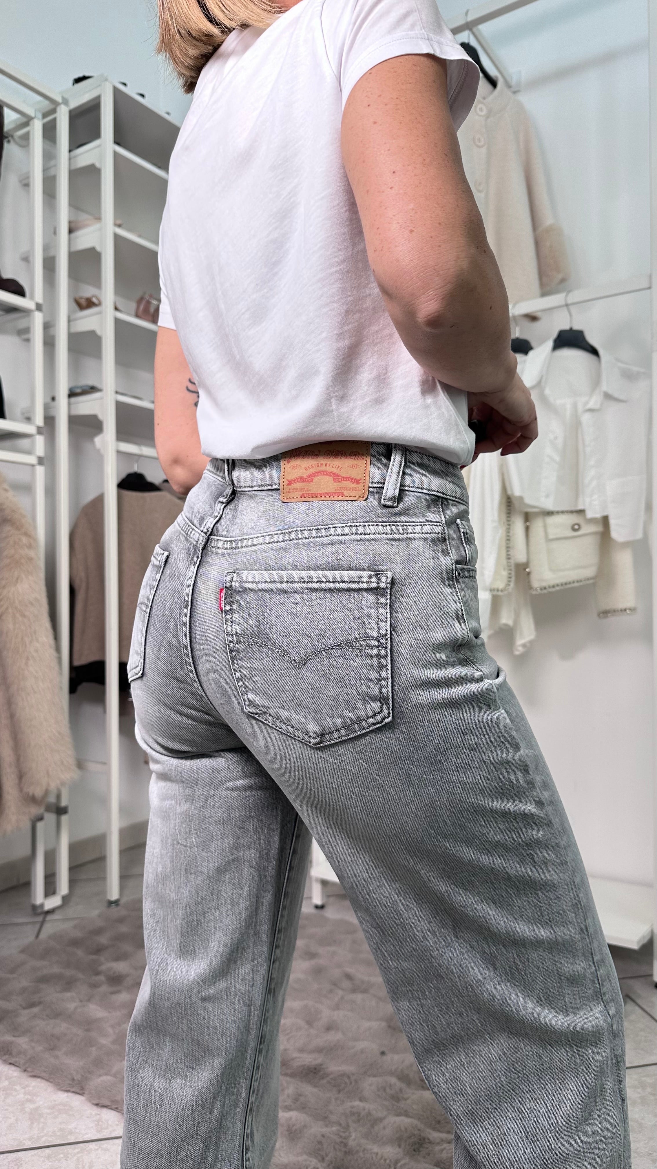 Jeans Wide leg Grigio estivo