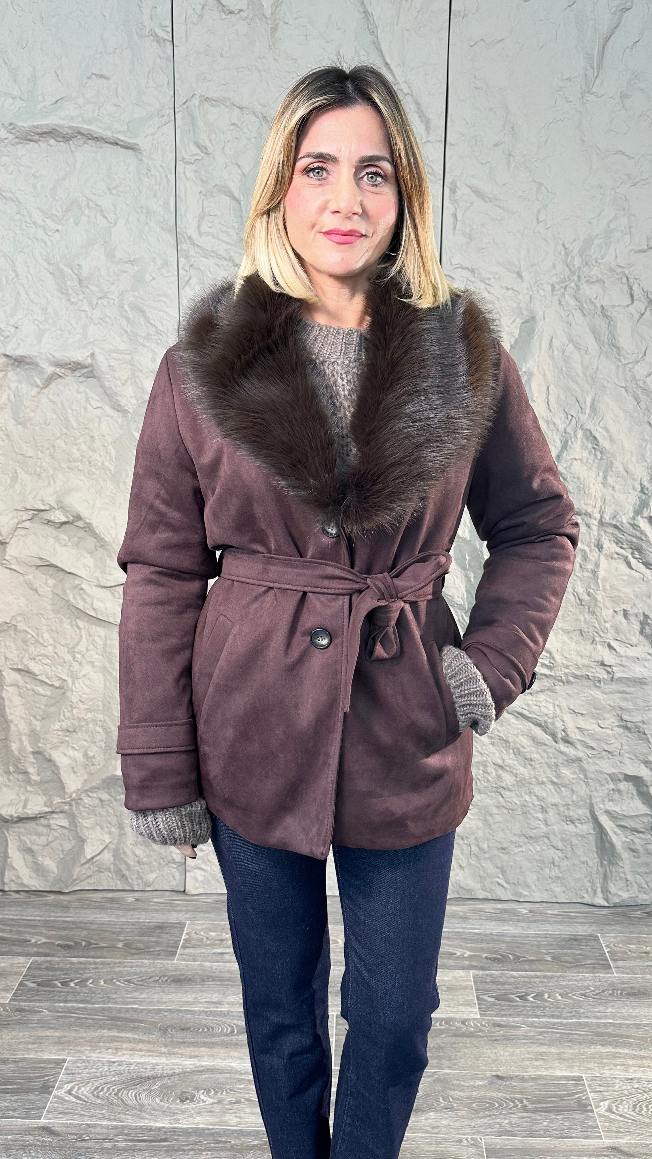 Giacca in suede sintetico