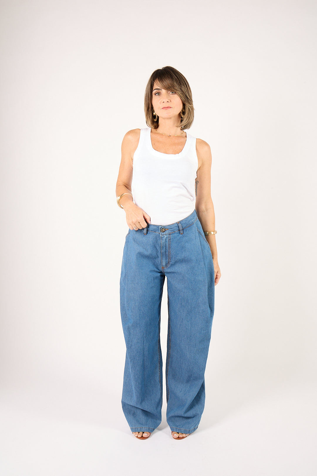Jeans Baggy Couture denim medio