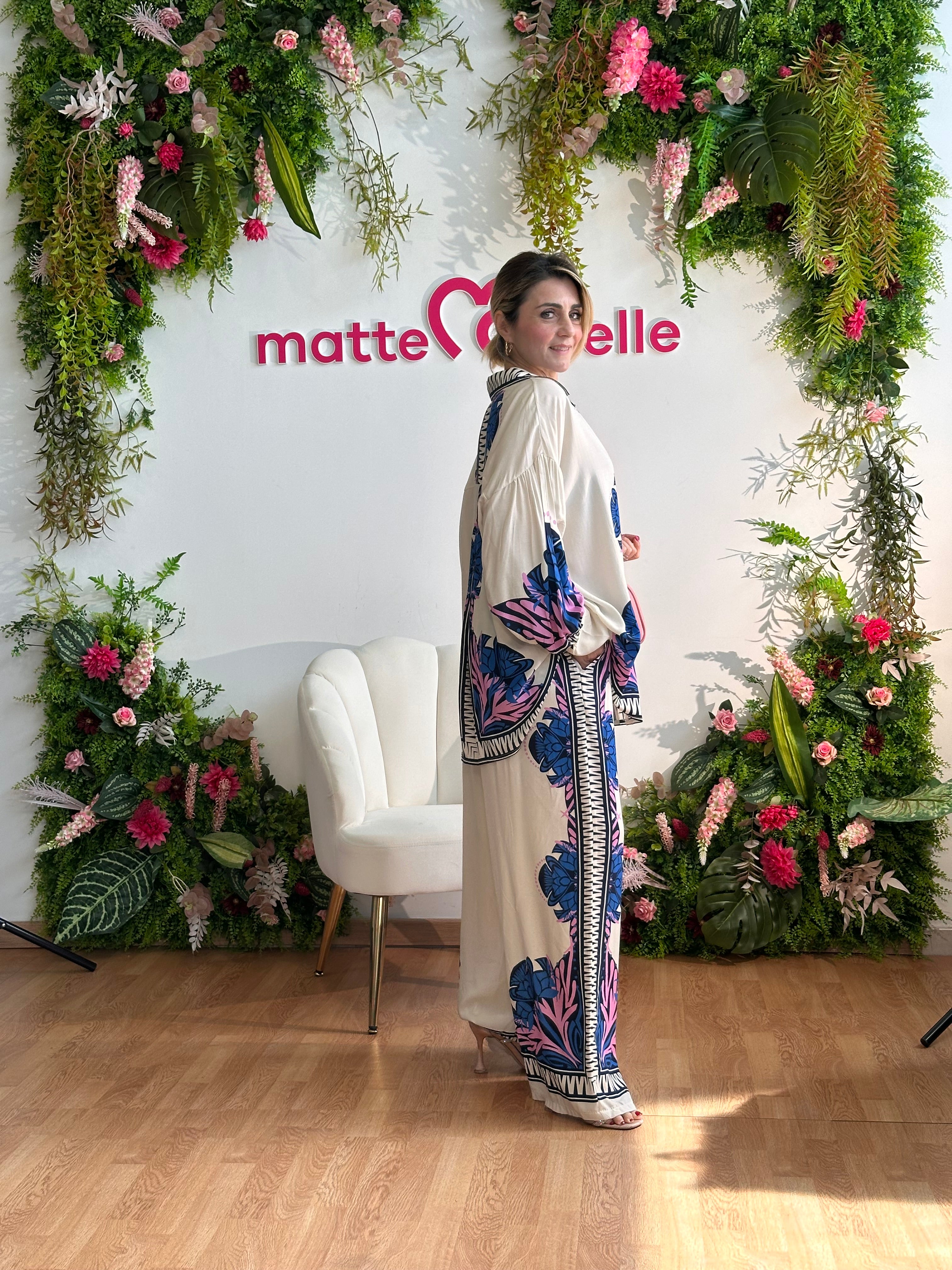Coordinato Malaga blu fiori