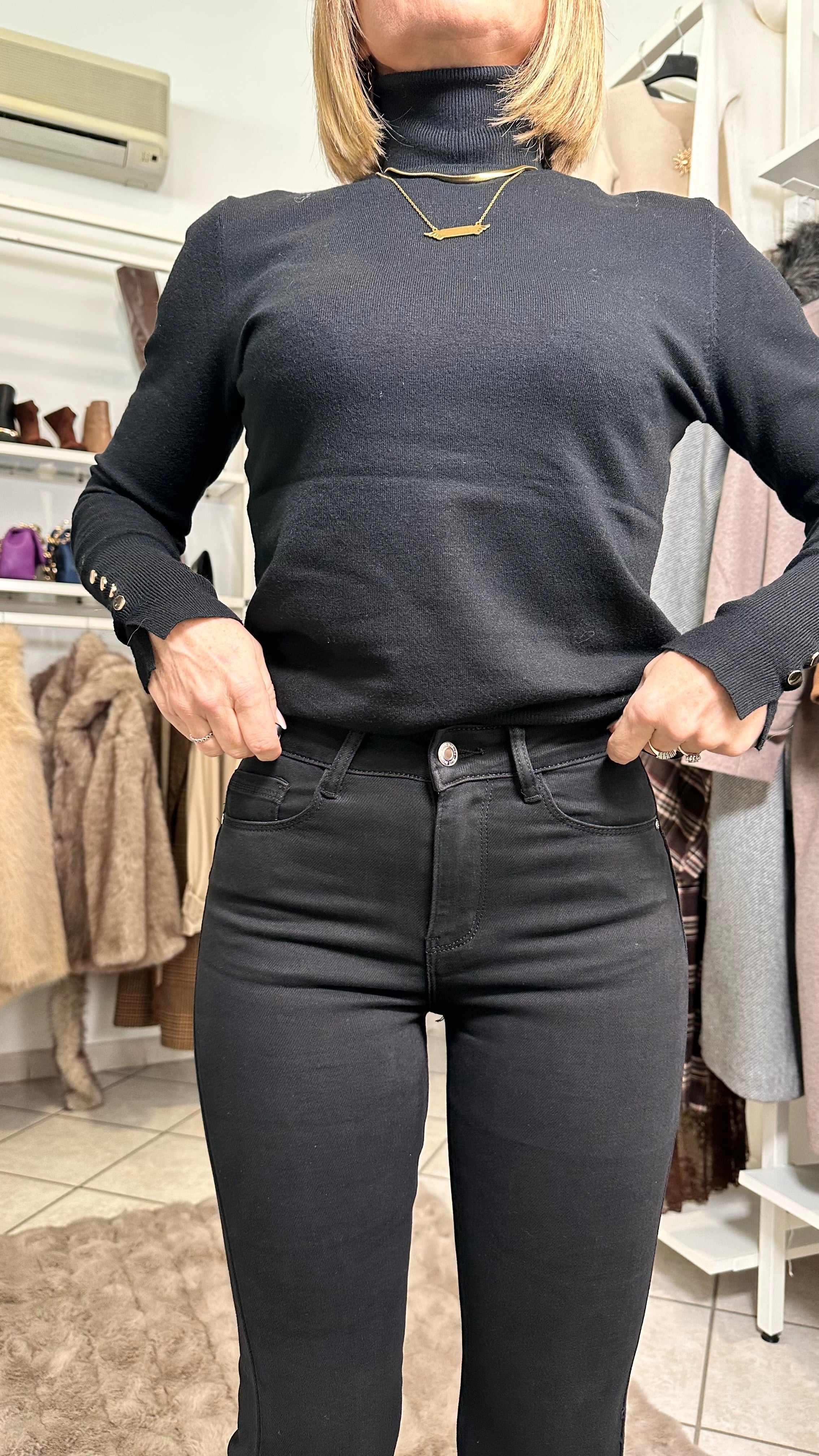 Jeans Straight Push Up – Effetto -5kg NERO