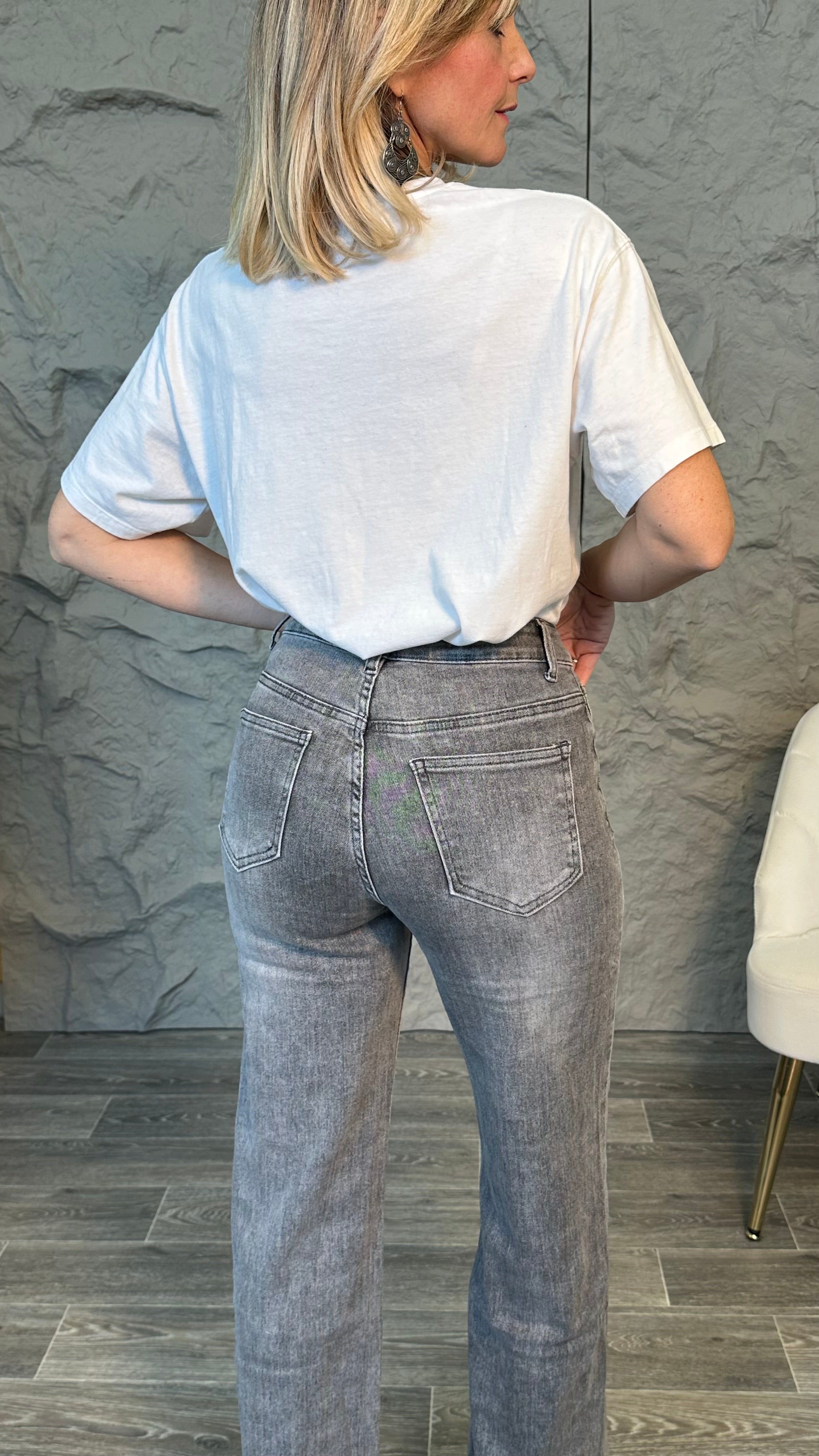 Jeans Wide leg grigio