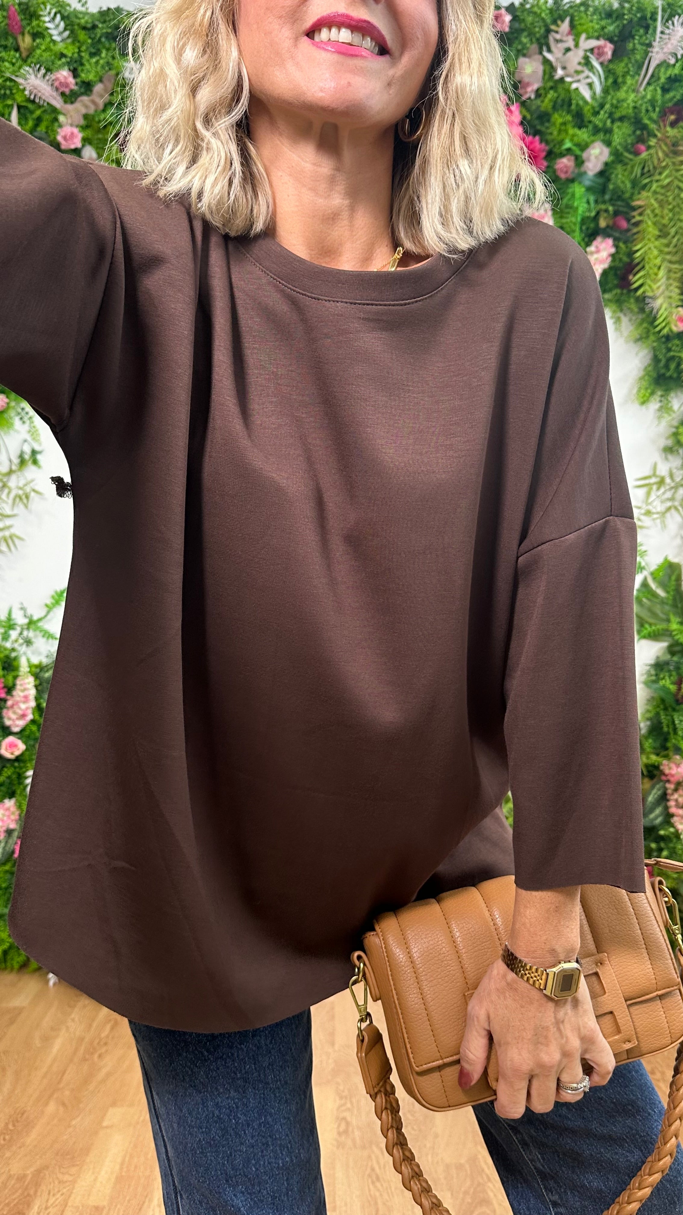 Maglia in viscosa  marrone