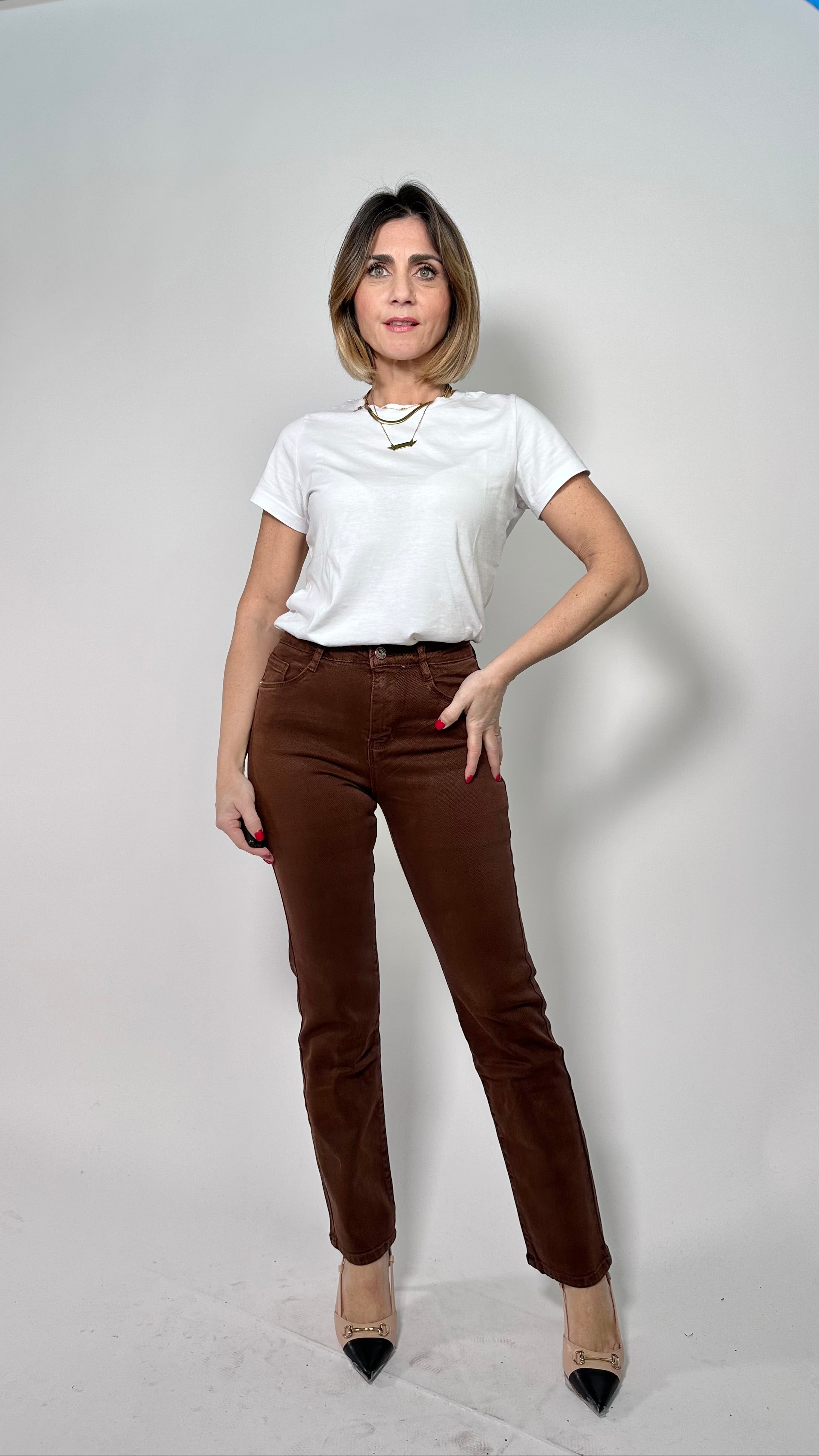 Jeans Straight Push Up Choco Sculpt