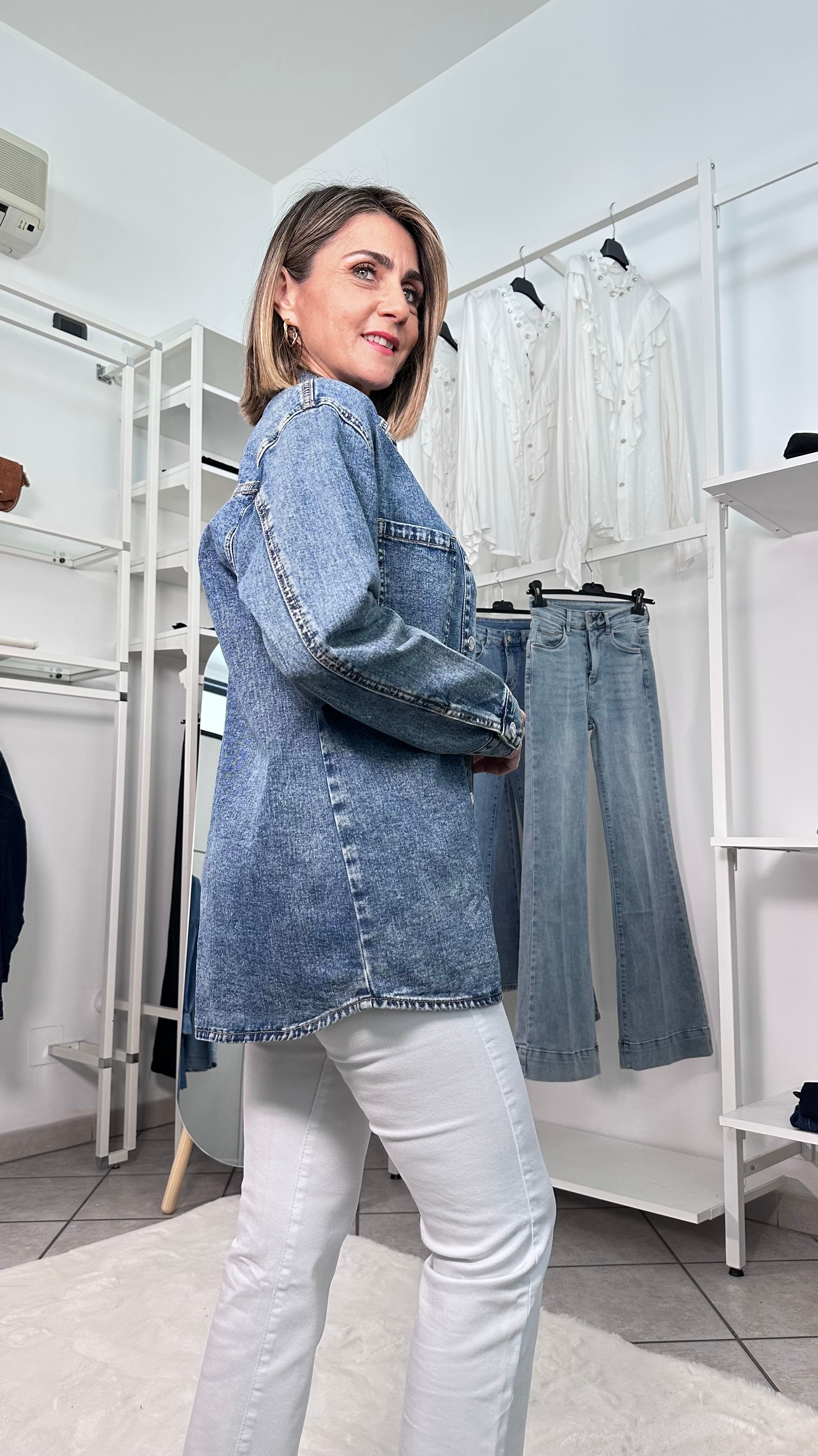 Giacca Camicia Denim Easy Fit