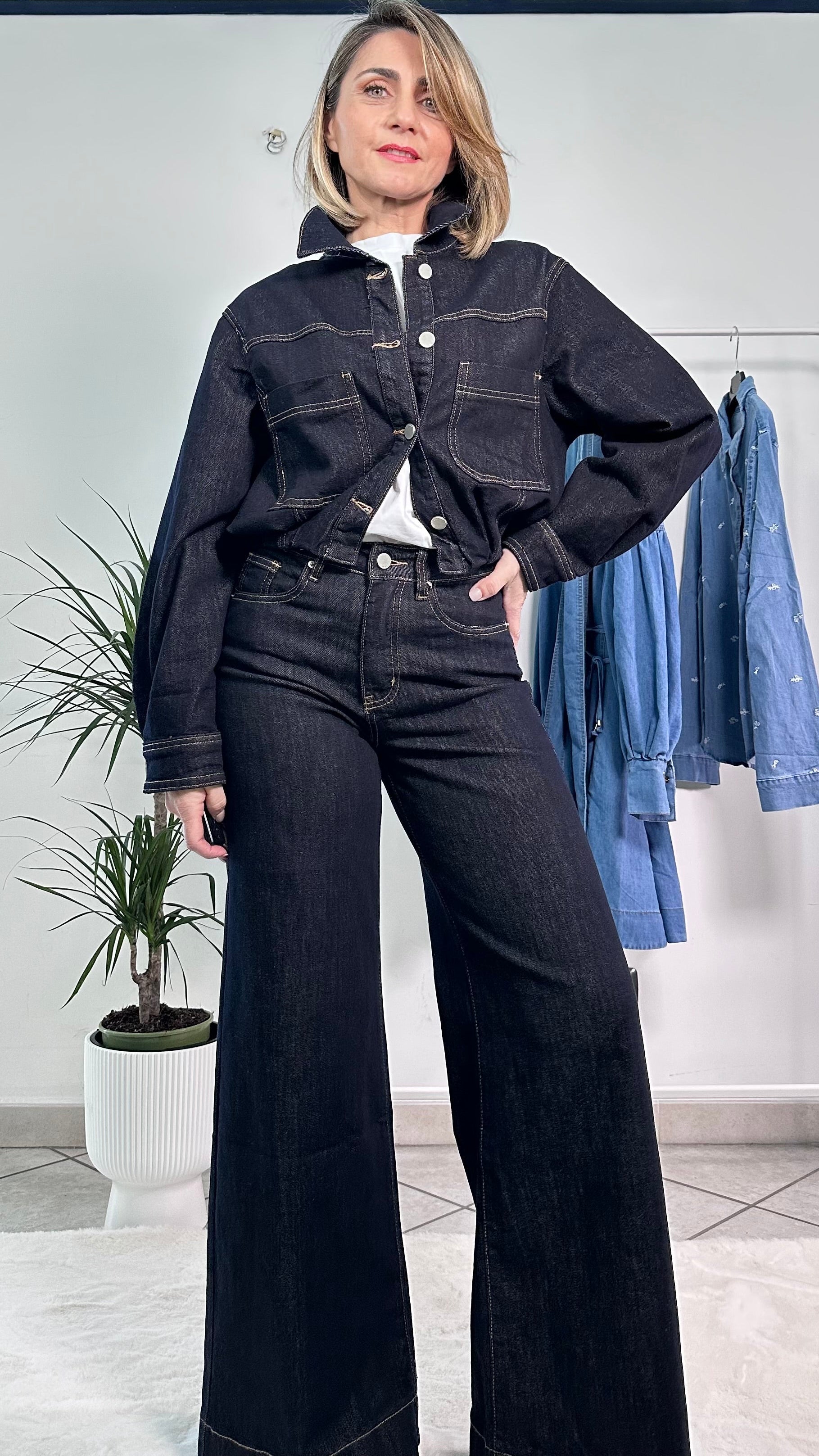 Coordinato Denim Palazzo Chic