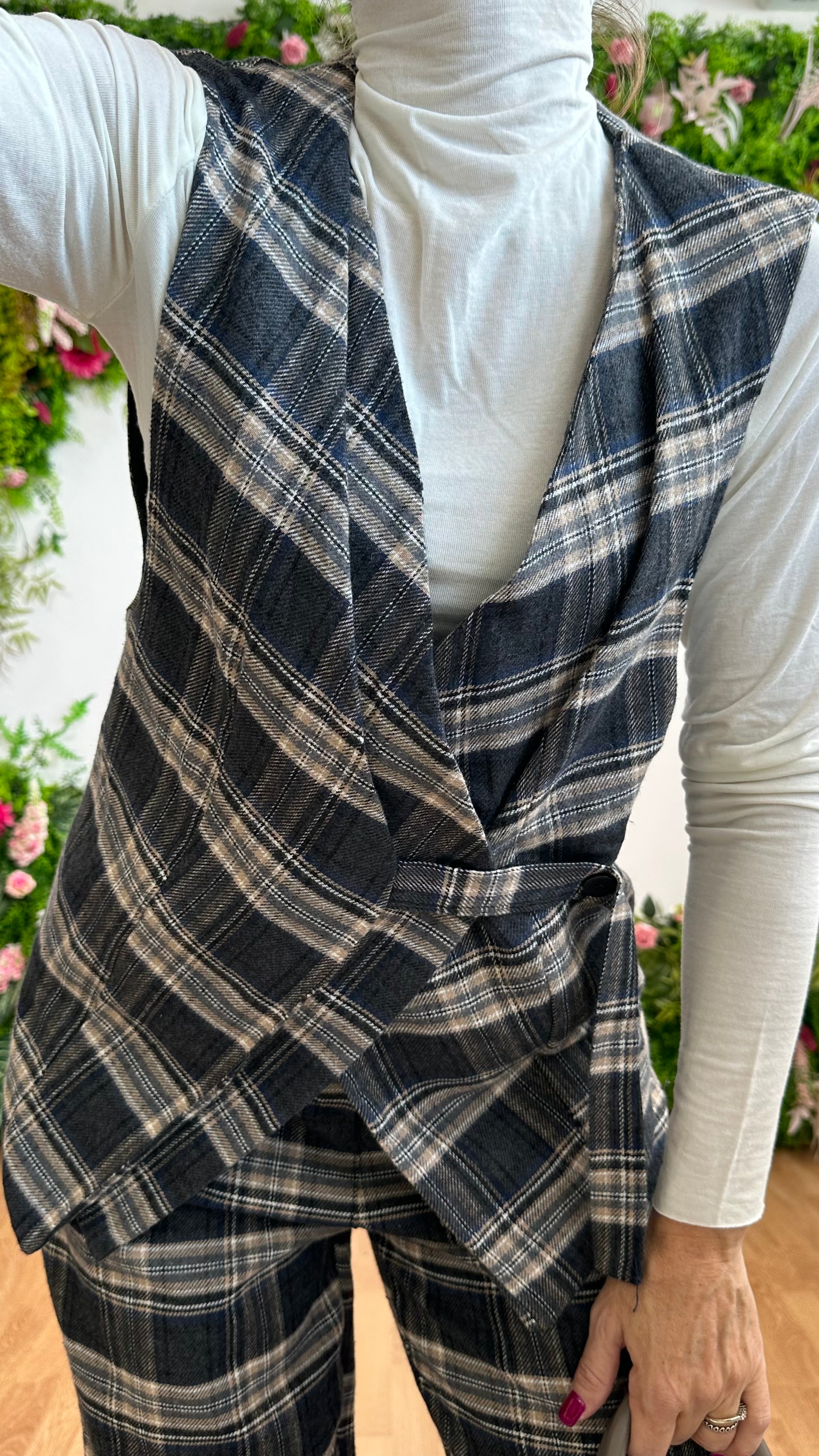 Coordinato Quadri Grigio