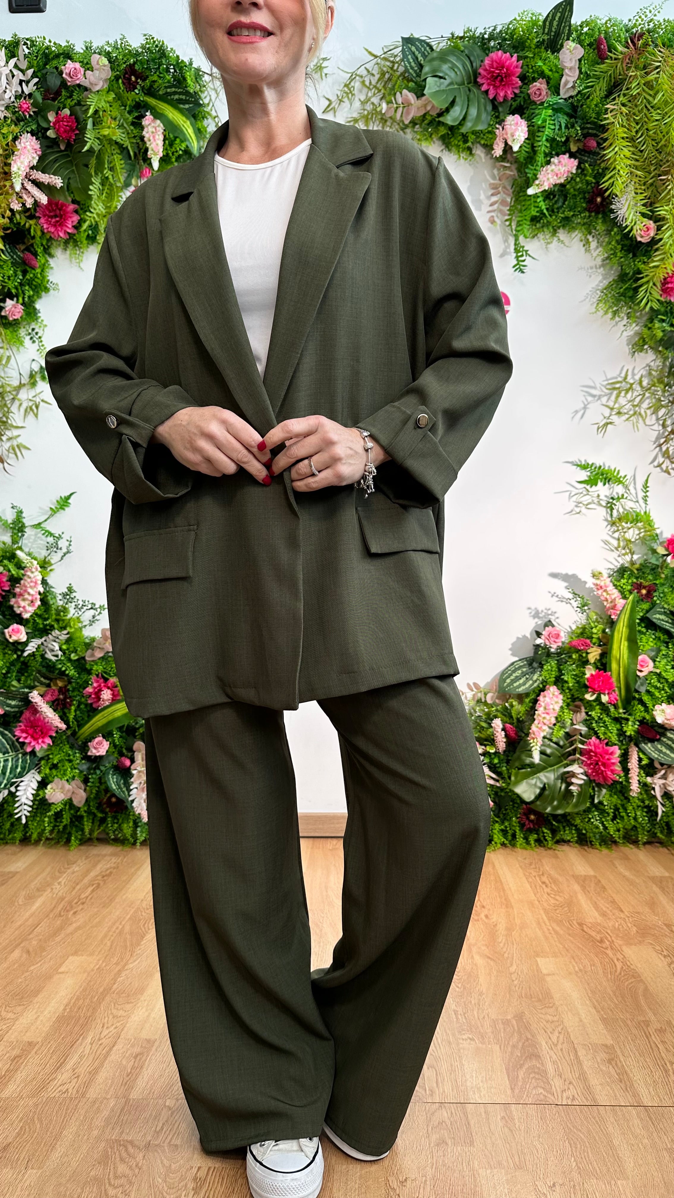 Tailleur Glenda verde militare