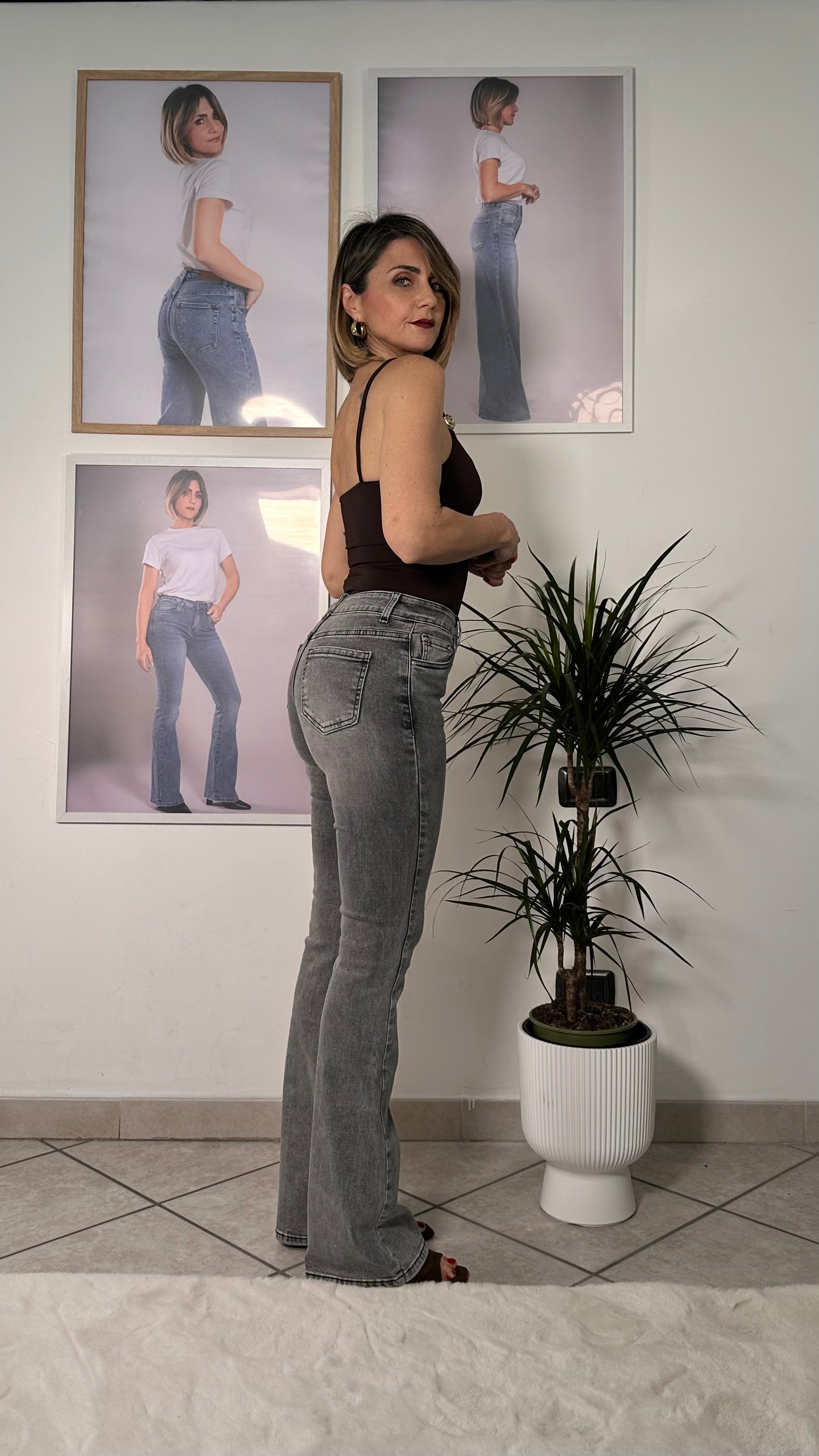 Jeans Flare denim Grigio