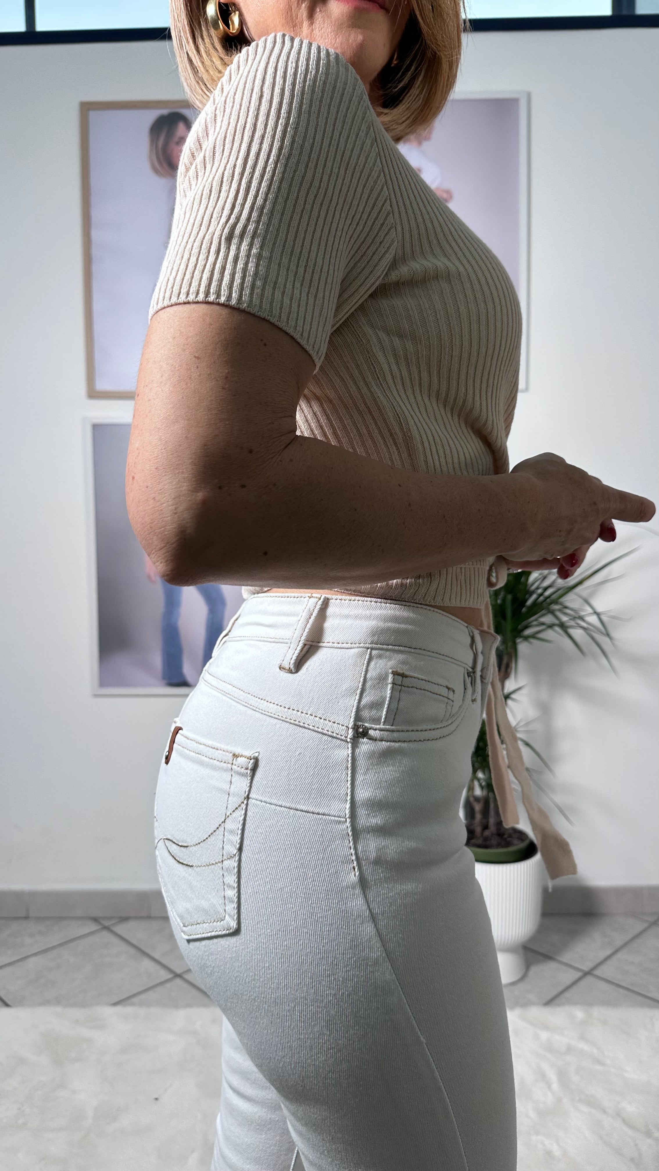 Jeans Skinny Push Up Perla Latte