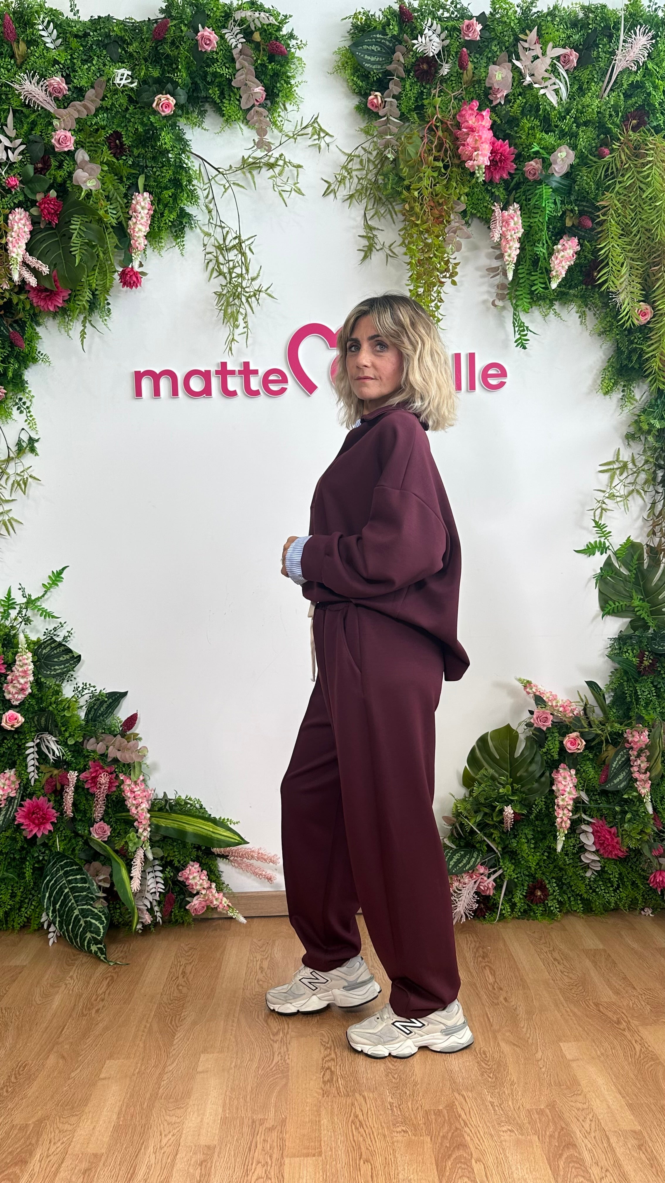Coordinato effetto camicia Bordeaux